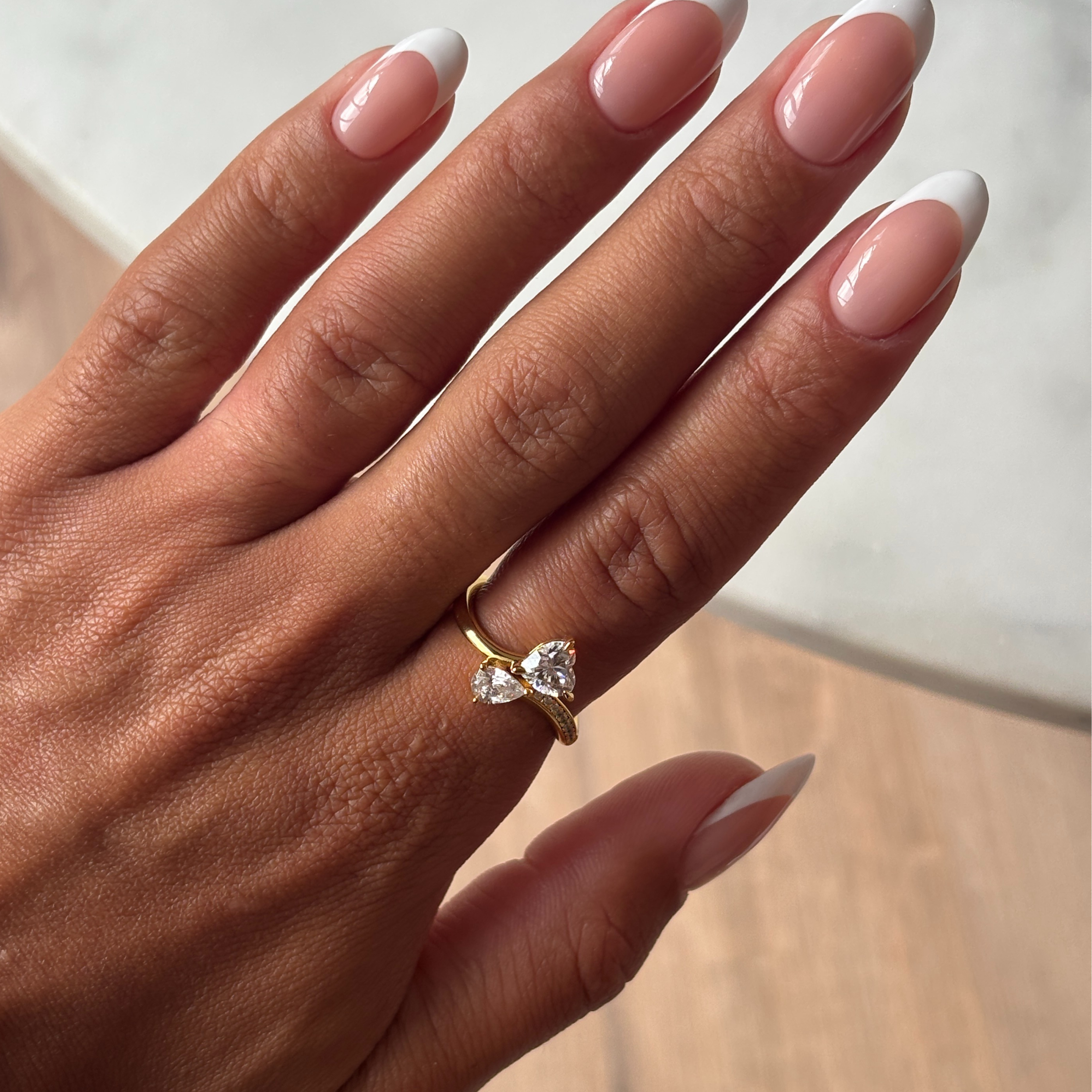 Heart Shape Toi et Moi Promise Ring