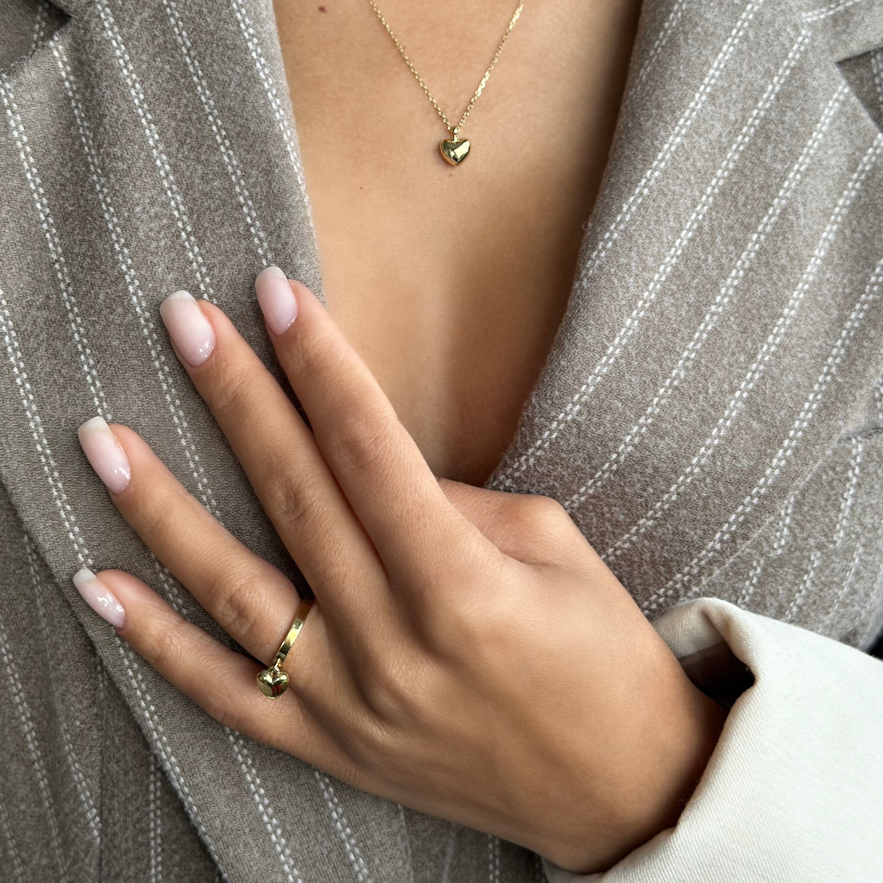 Heart Charm Promise Ring