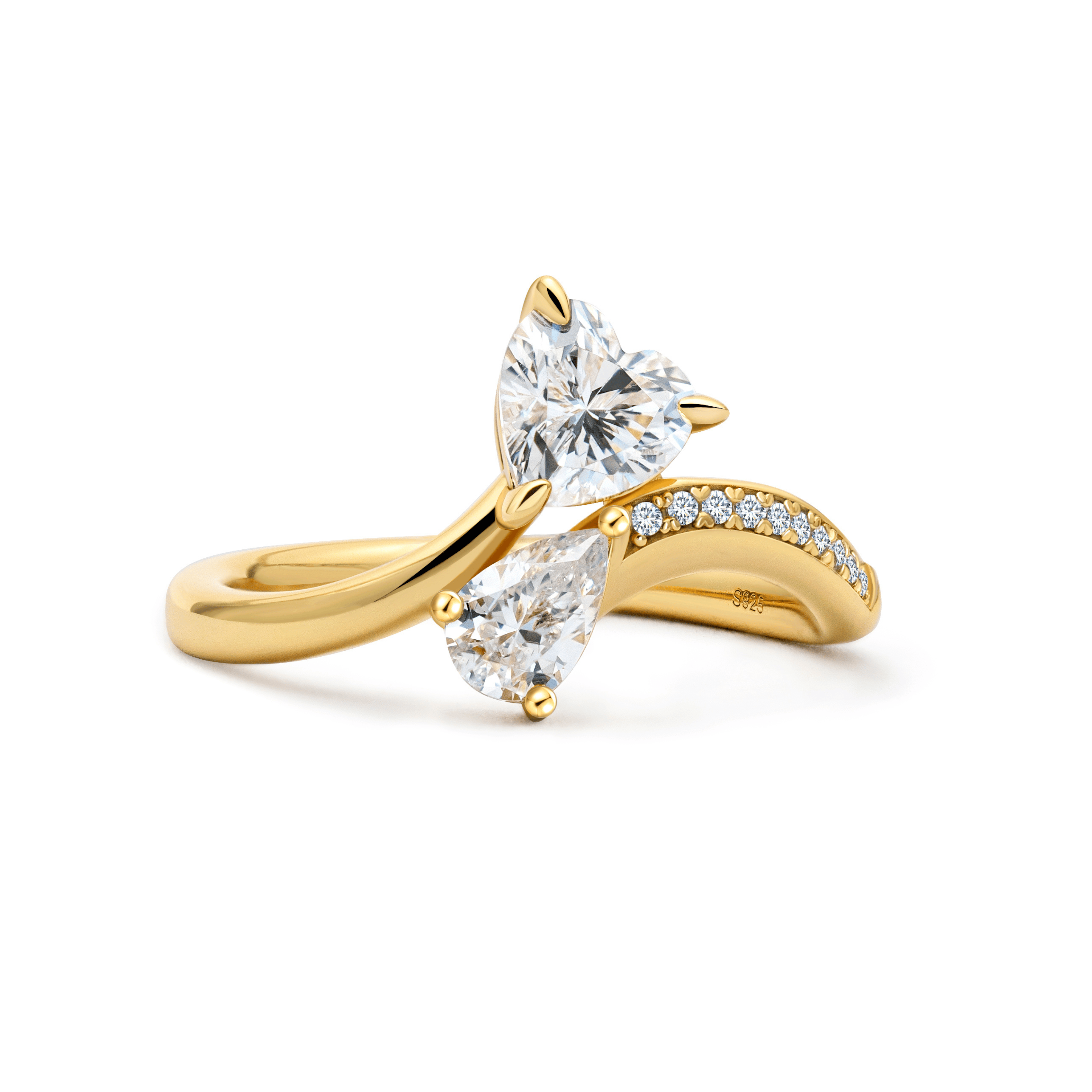 Heart Shape Toi et Moi Promise Ring