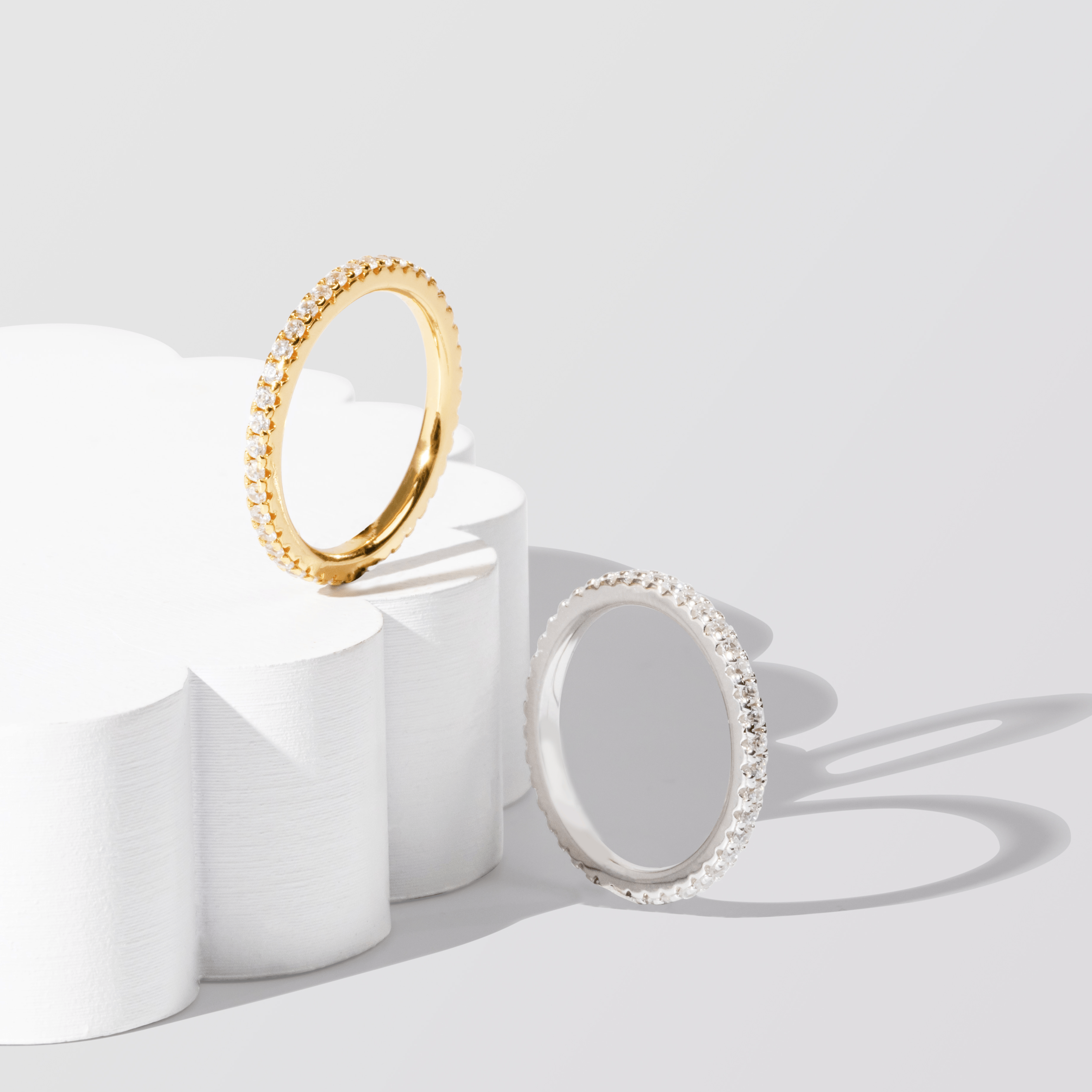 Handcrafted full pavé promise ring in 18ct gold or silver – unique gift for her