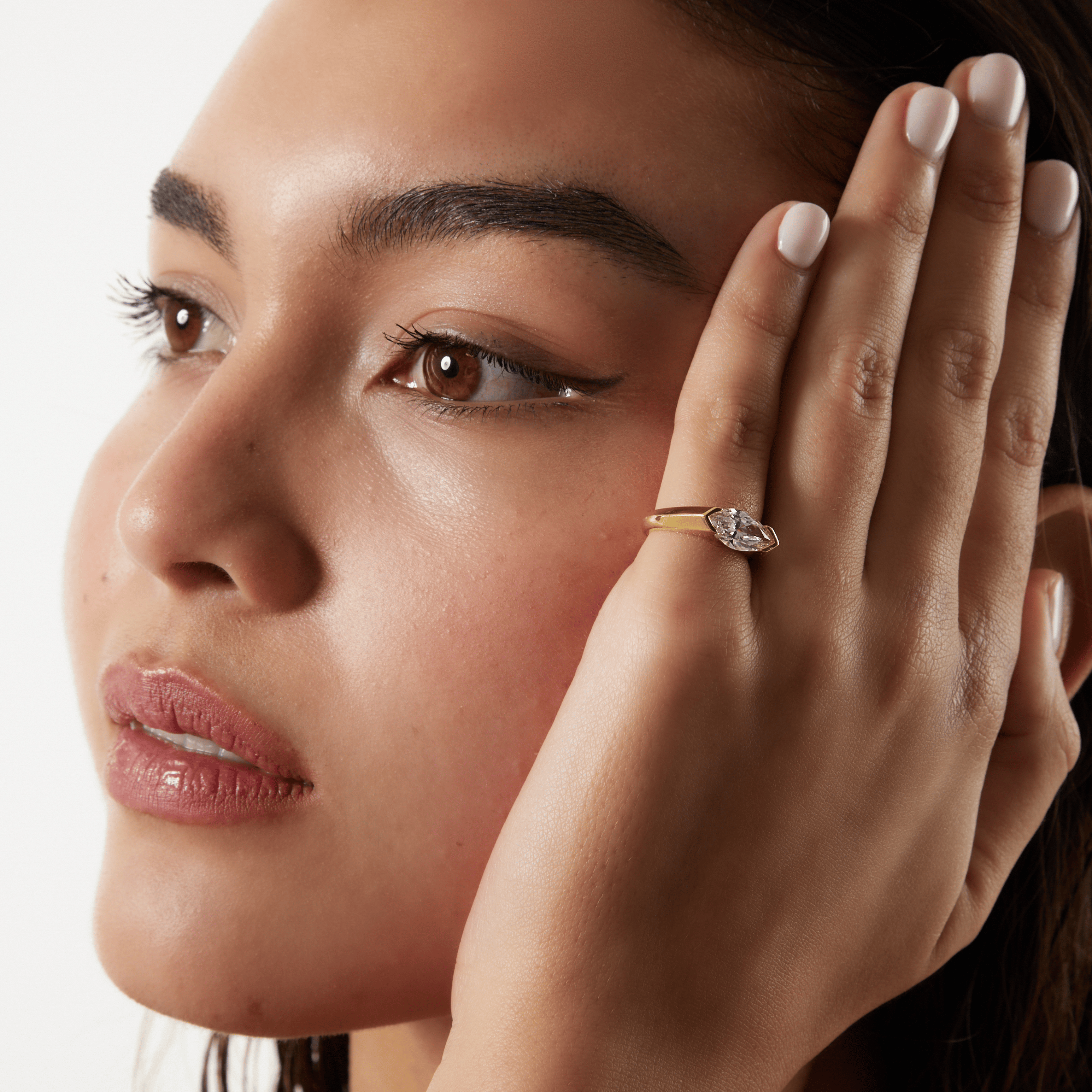 quality anti tarnish pinky promise ring marquise