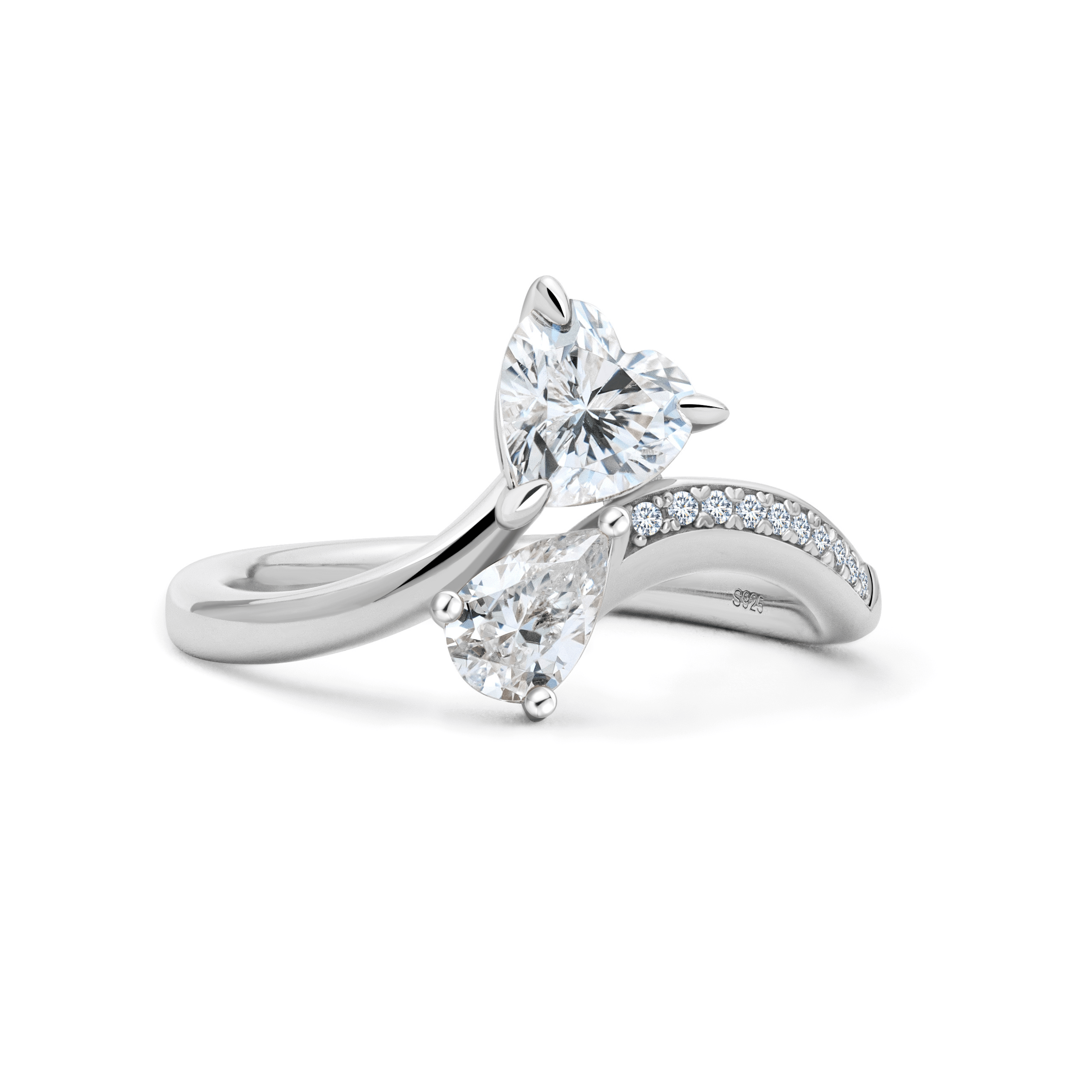 Heart Shape Toi et Moi Promise Ring