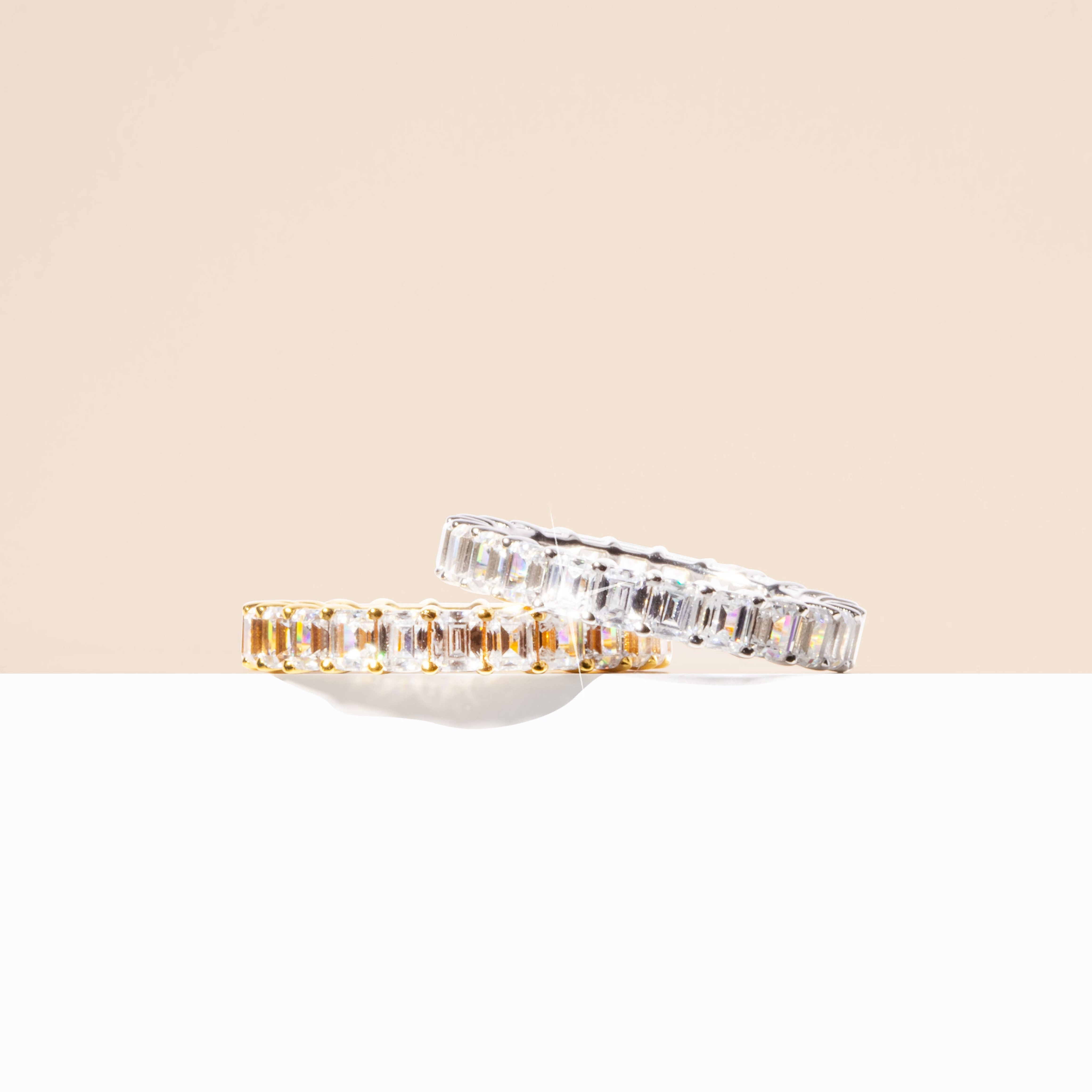 Emerald Cut Eternity Ring Band