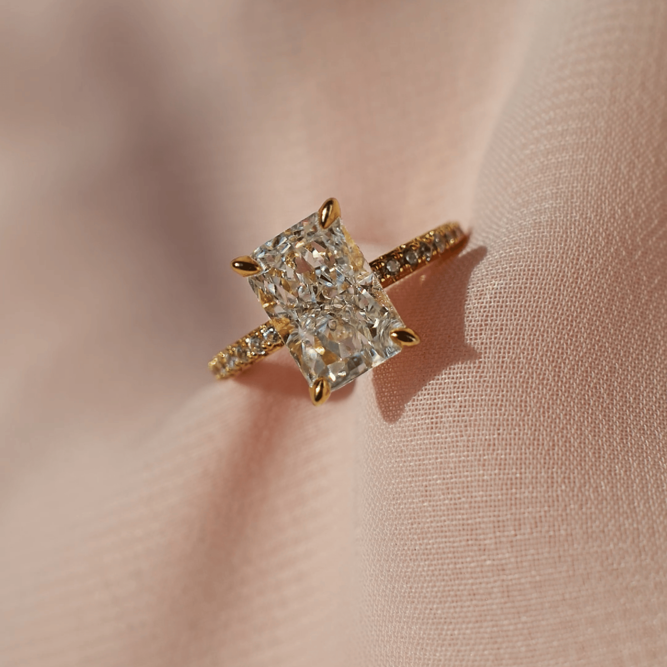Promise Radiant Cut Pave Ring