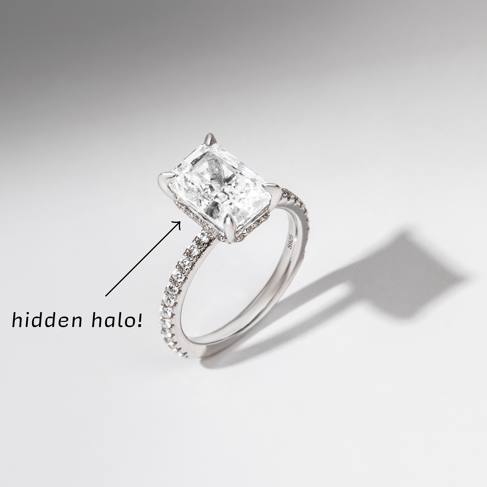 Promise Radiant Cut Pave Ring