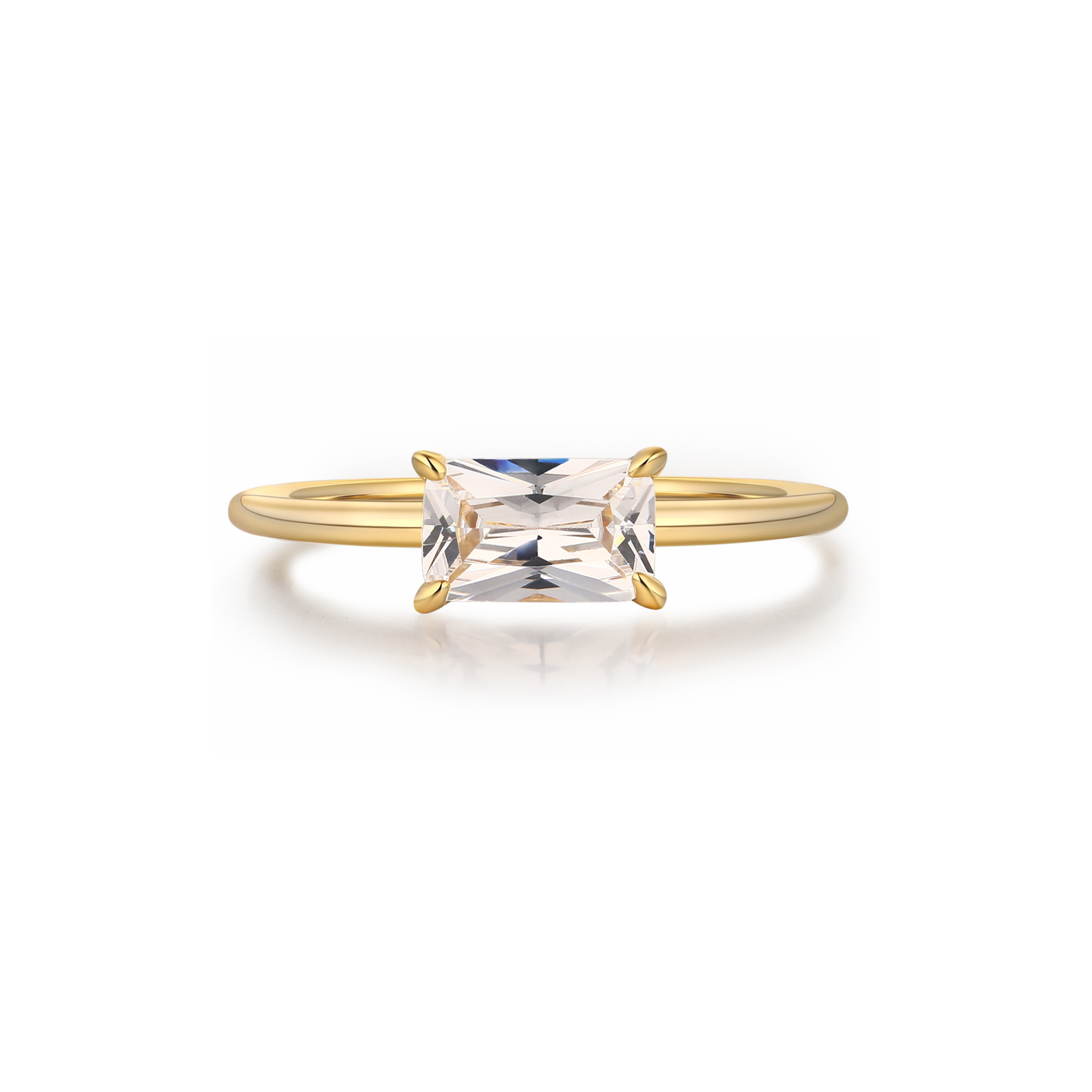 Gold promise ring with east-west design – elegant stacking band for everyday wear