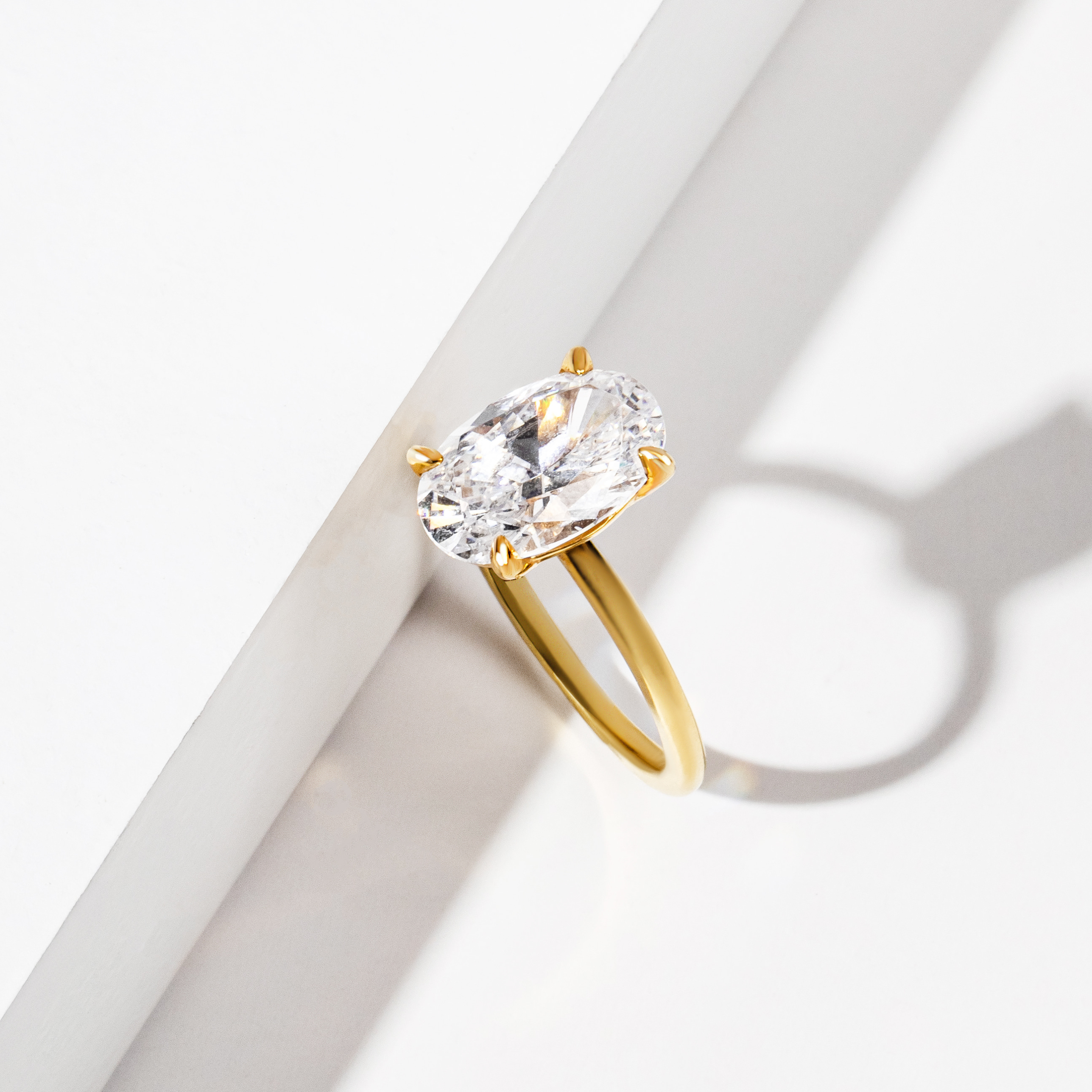Side view of handcrafted gold oval promise ring – The Promise Co.