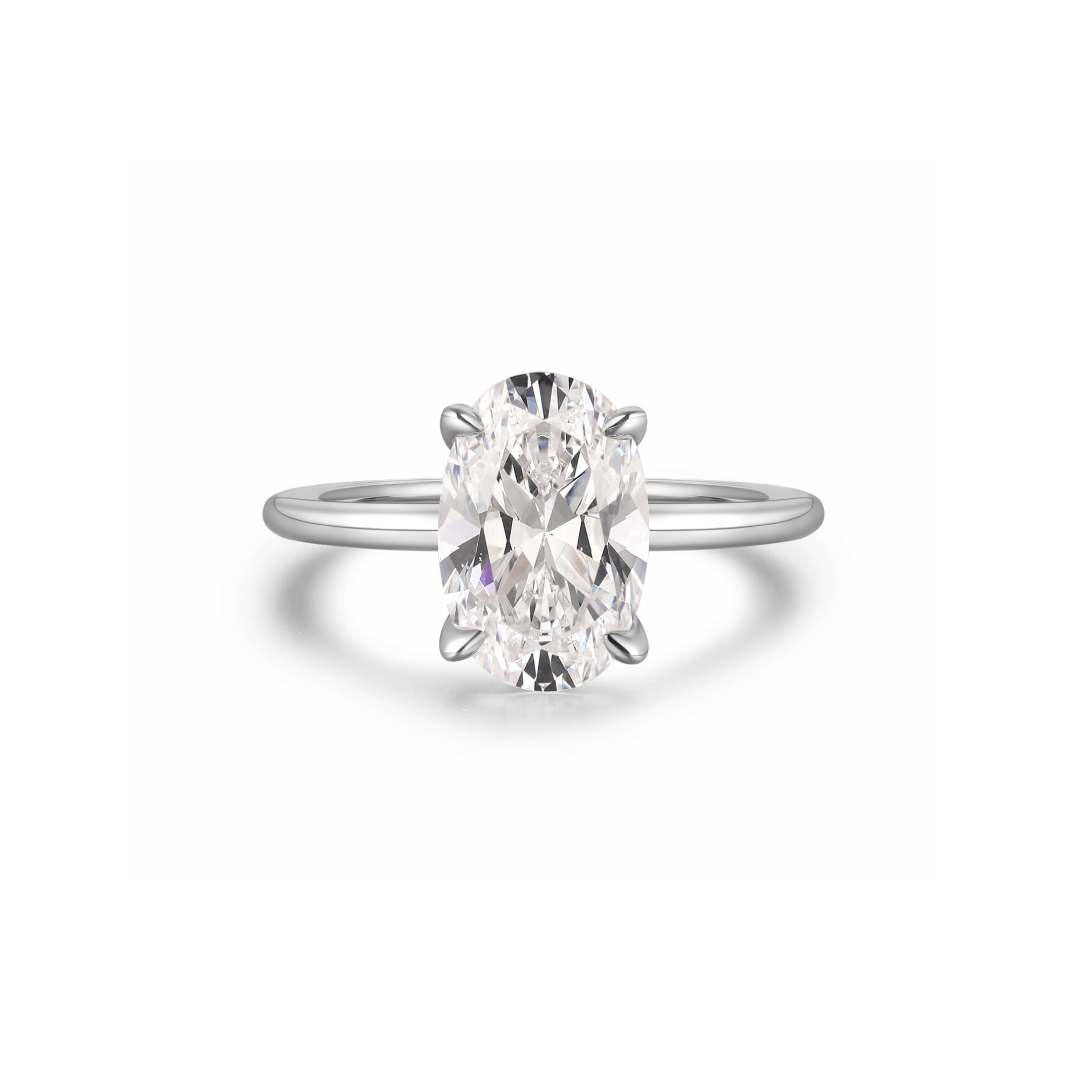The Promise Ring Co. Oval Solitaire diamond simulant ring. In Sterling Silver. Affordable diamond dupe promise rings