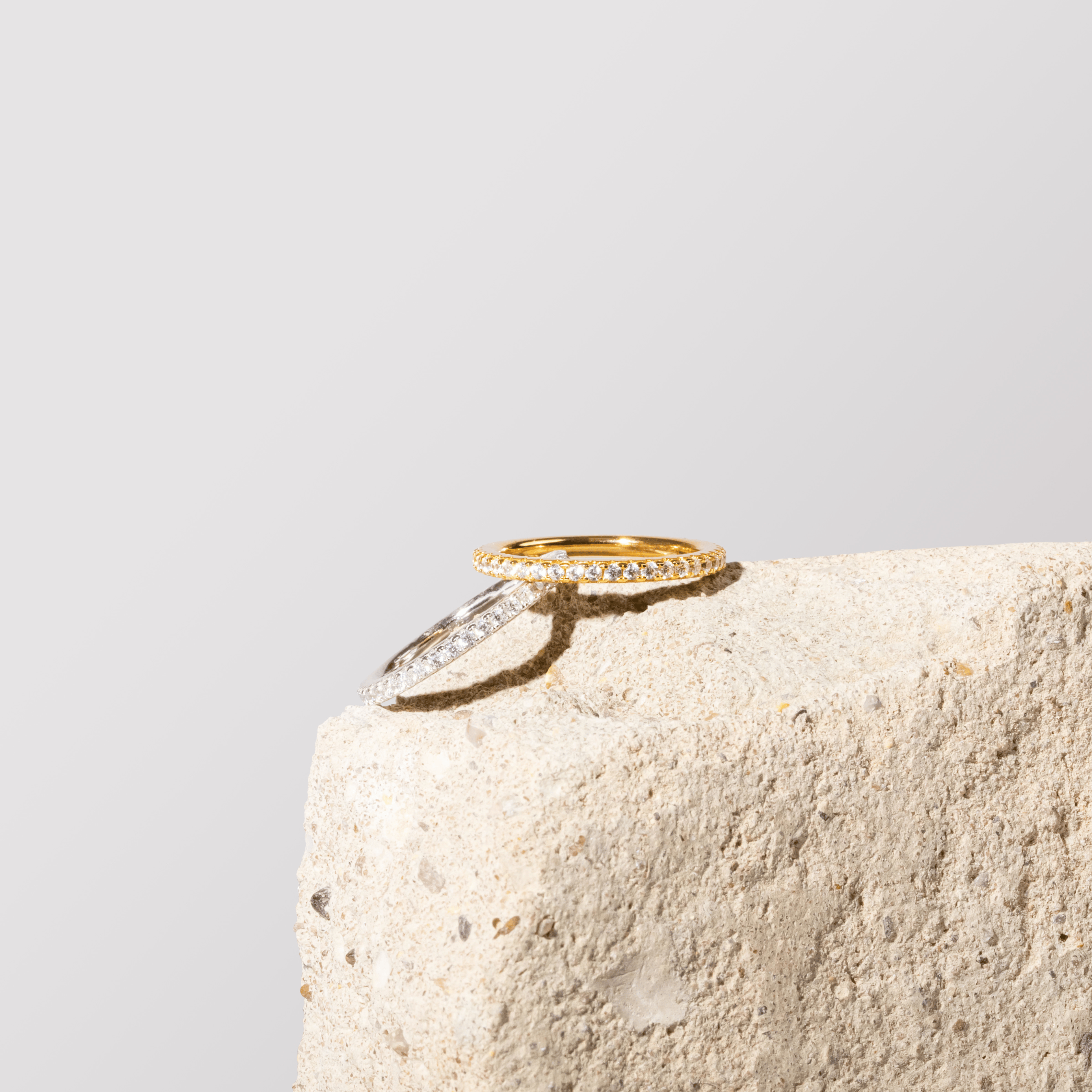 Gold pavé promise ring with full band of stones – meaningful and affordable