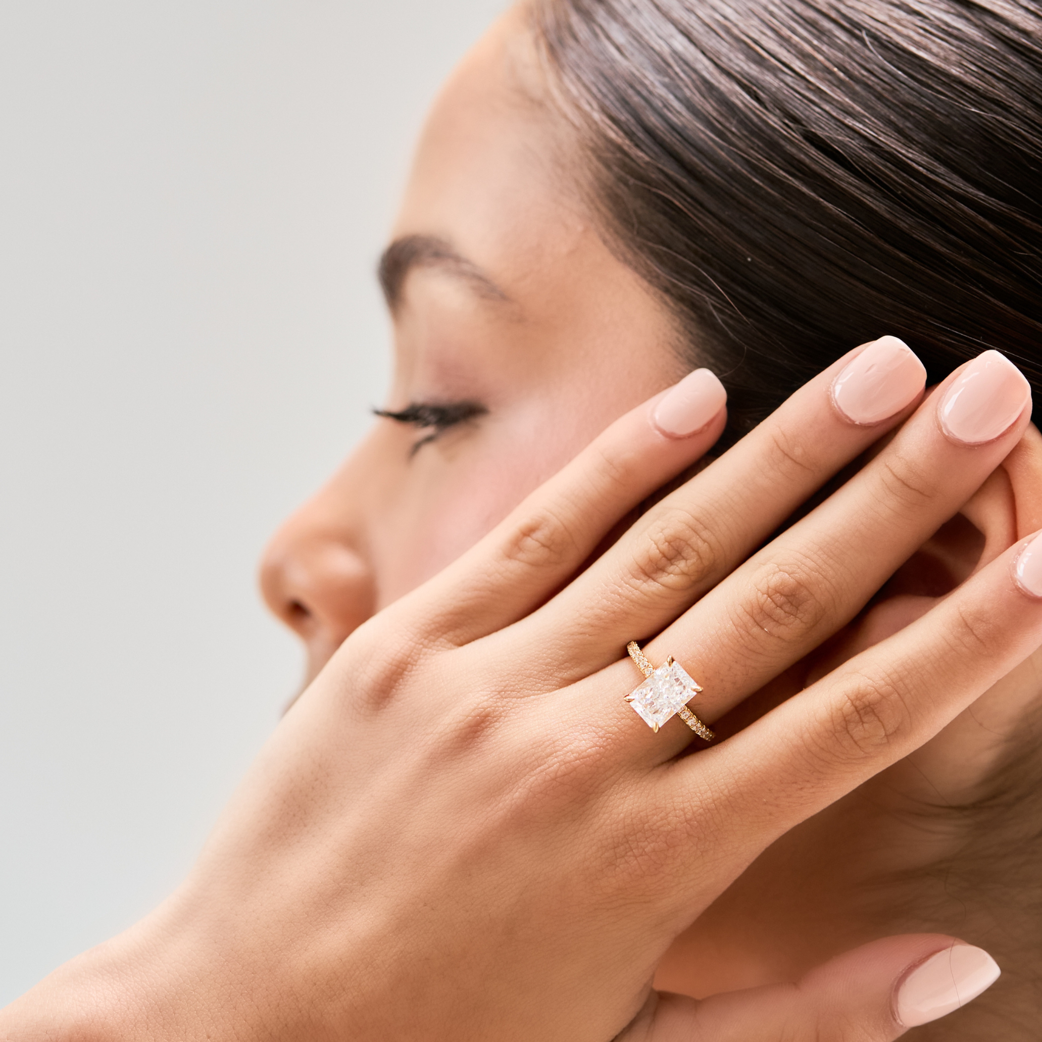 Promise Radiant Cut Pave Ring