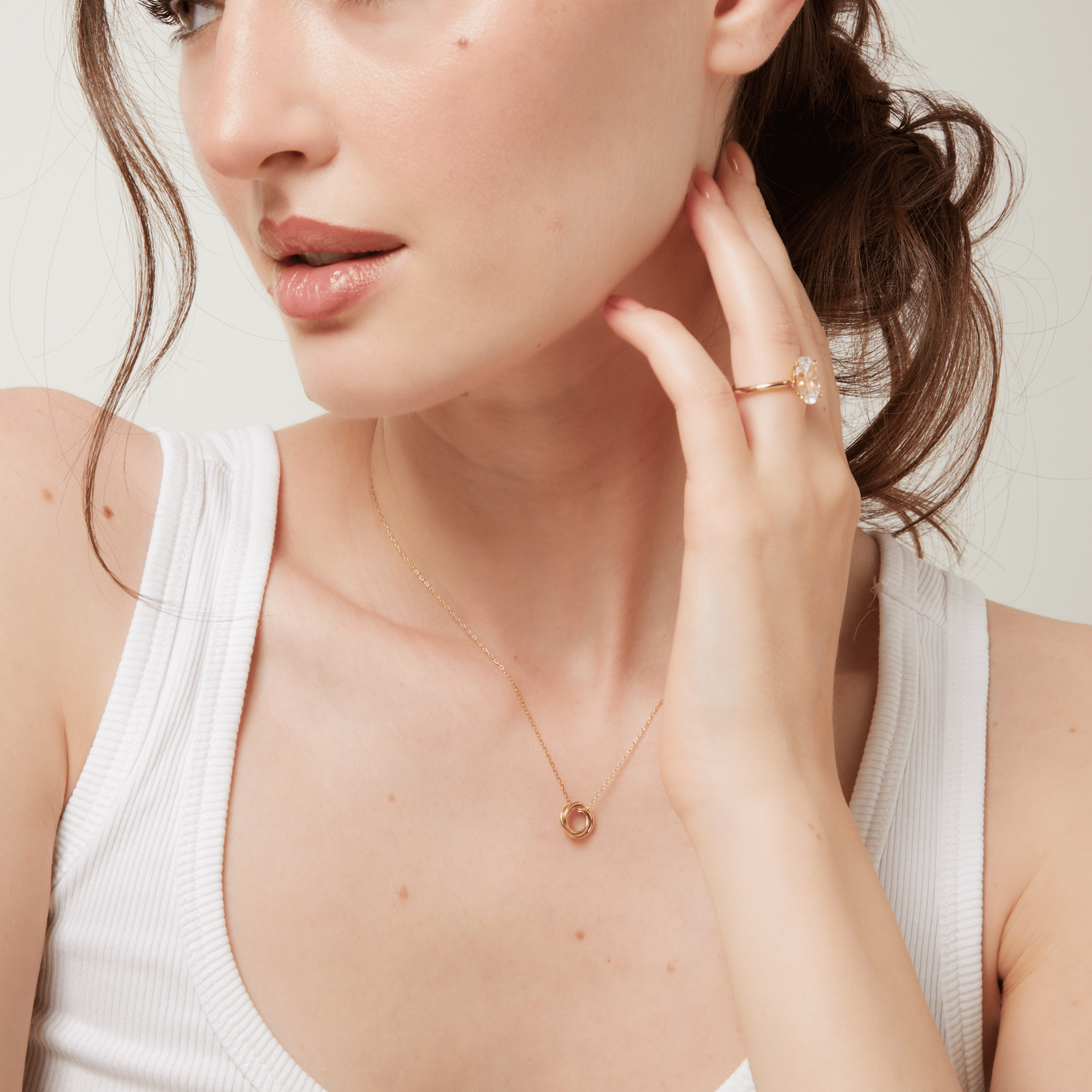 gold necklace trinity affordable everyday anti tarnish promise gift