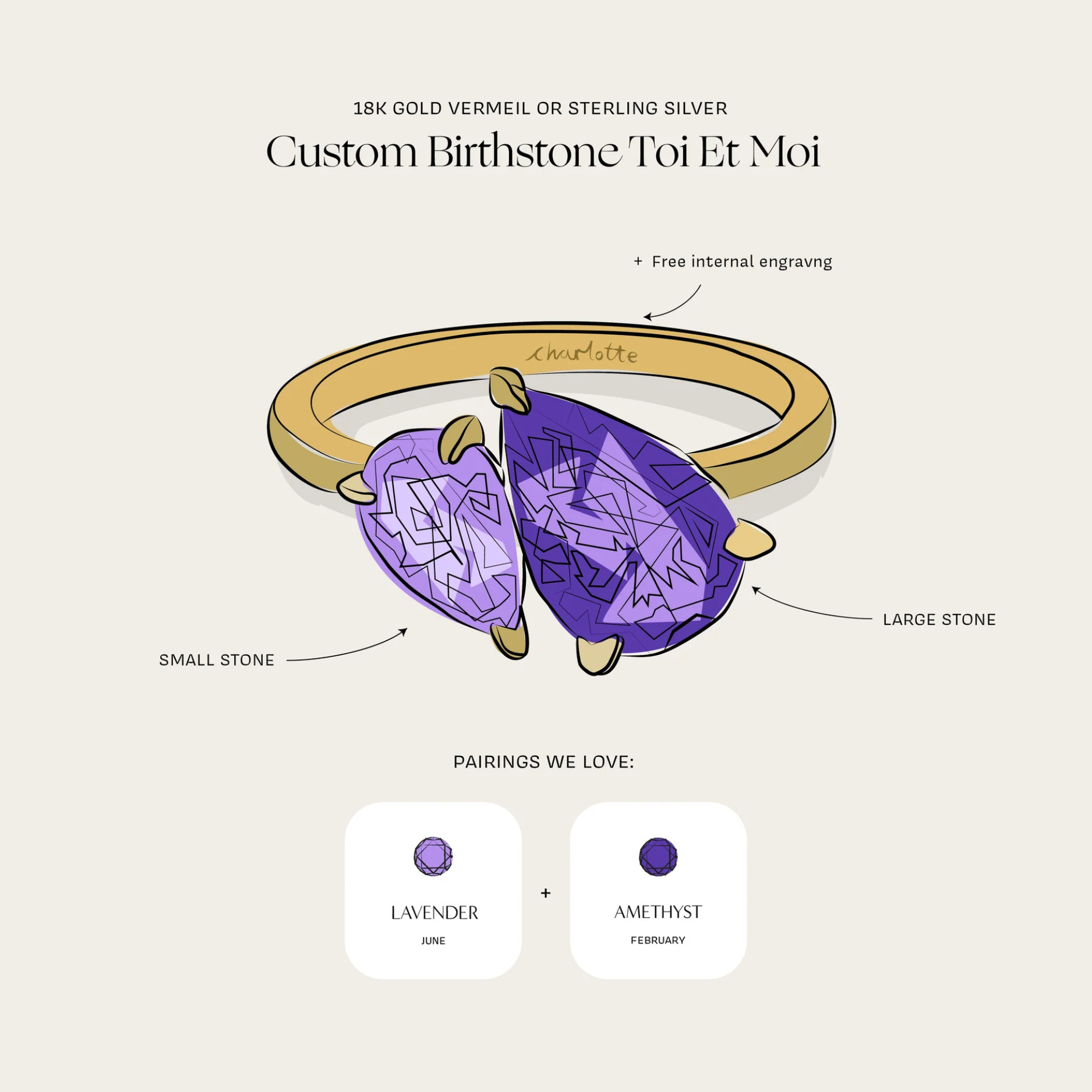 Custom Toi et Moi Ring