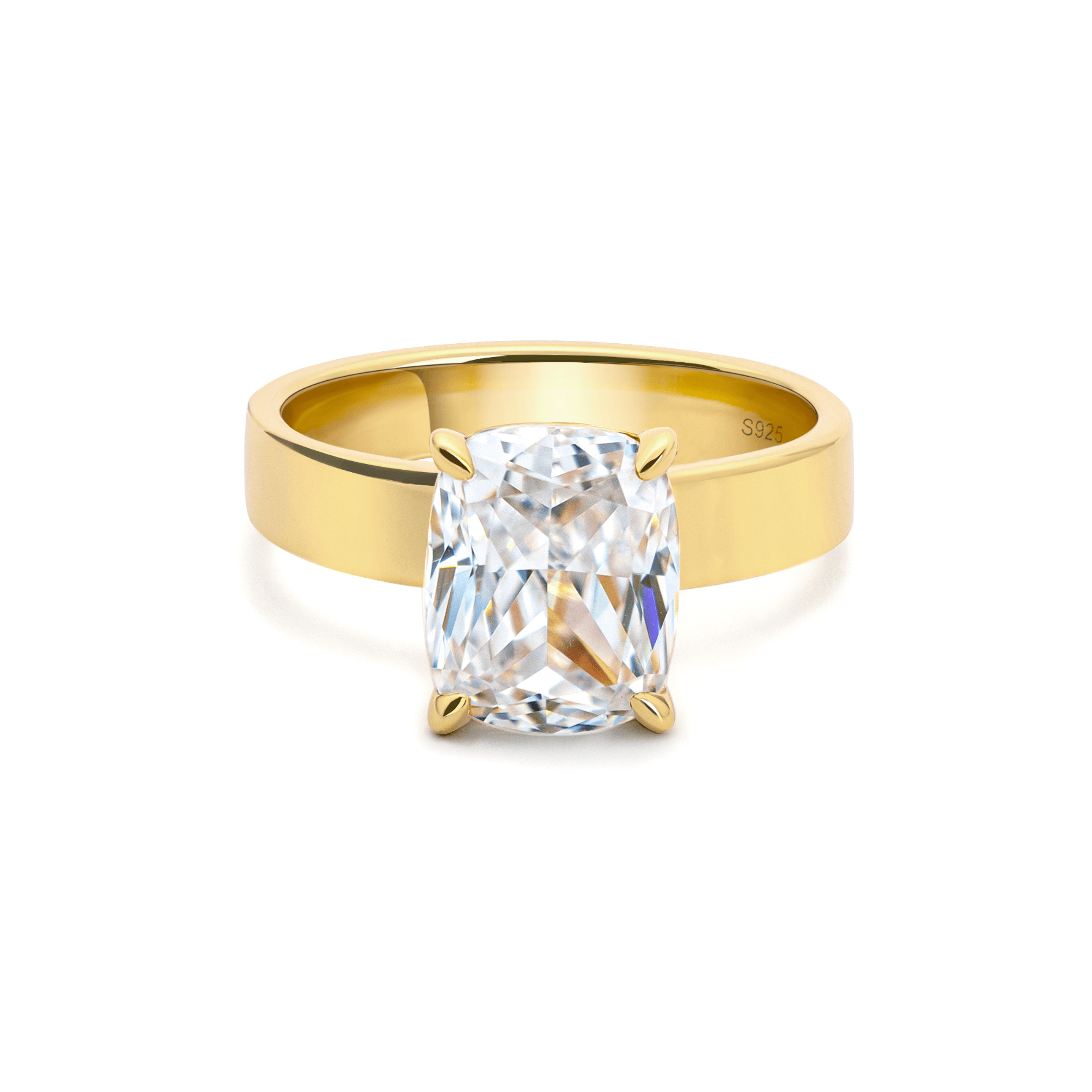 Cushion Cut Cigar Band Ring