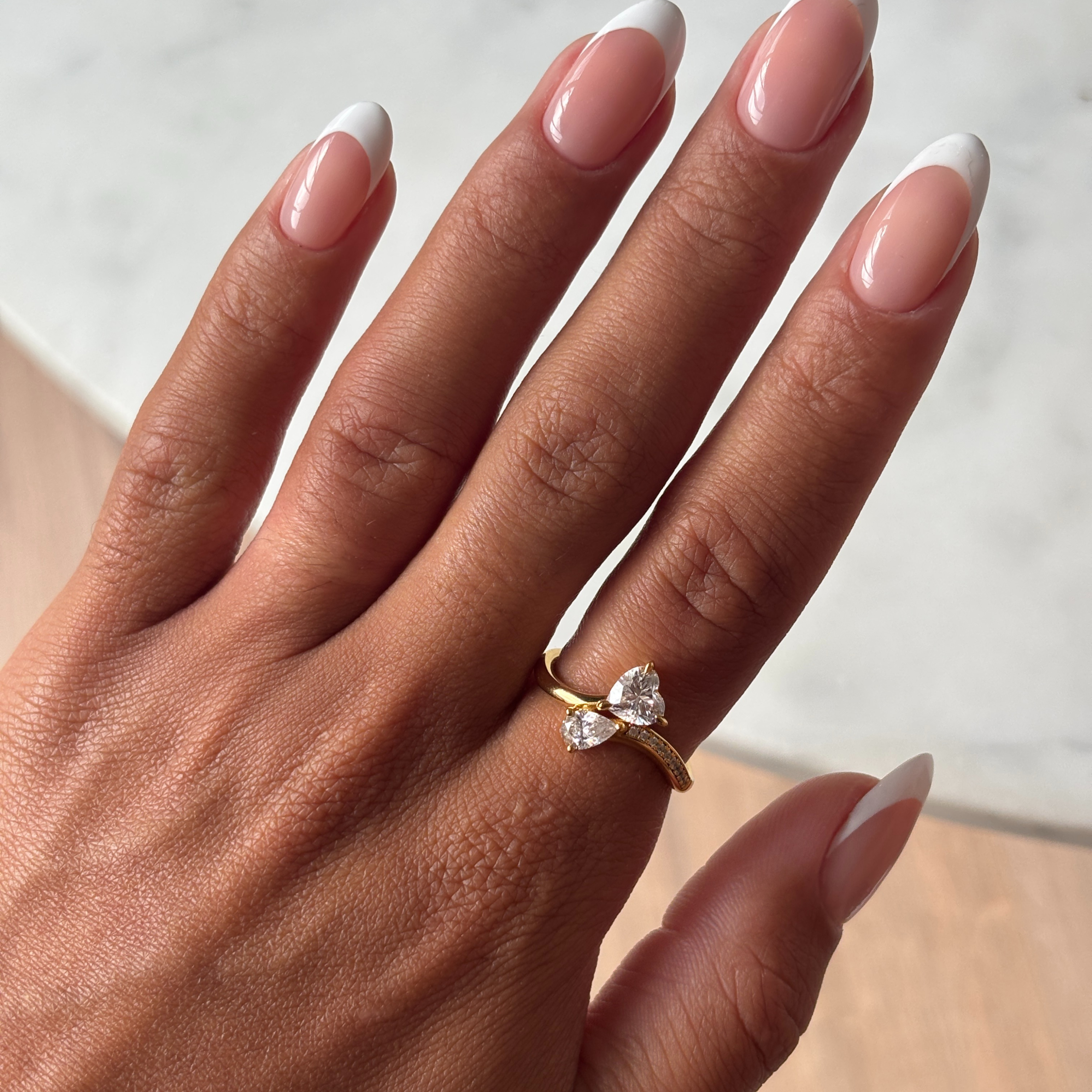 Heart Shape Toi et Moi Promise Ring