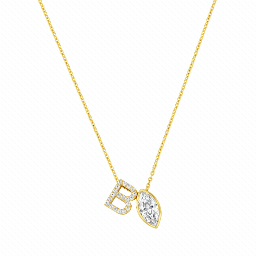 Custom Initial & Birthstone Necklace