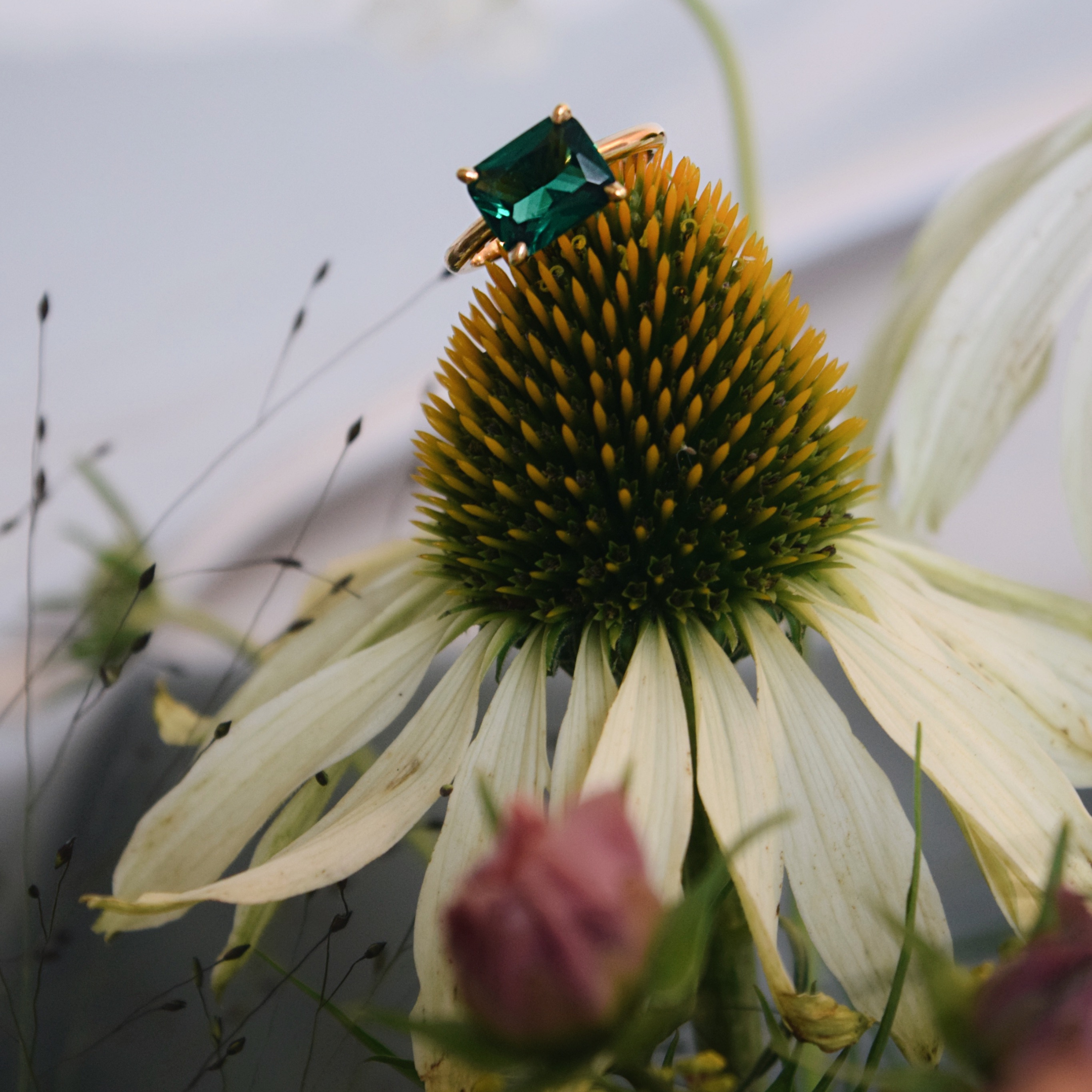 The Promise Ring Co. Emerald Green Promise Ring on 18ct Gold Vermeil Band