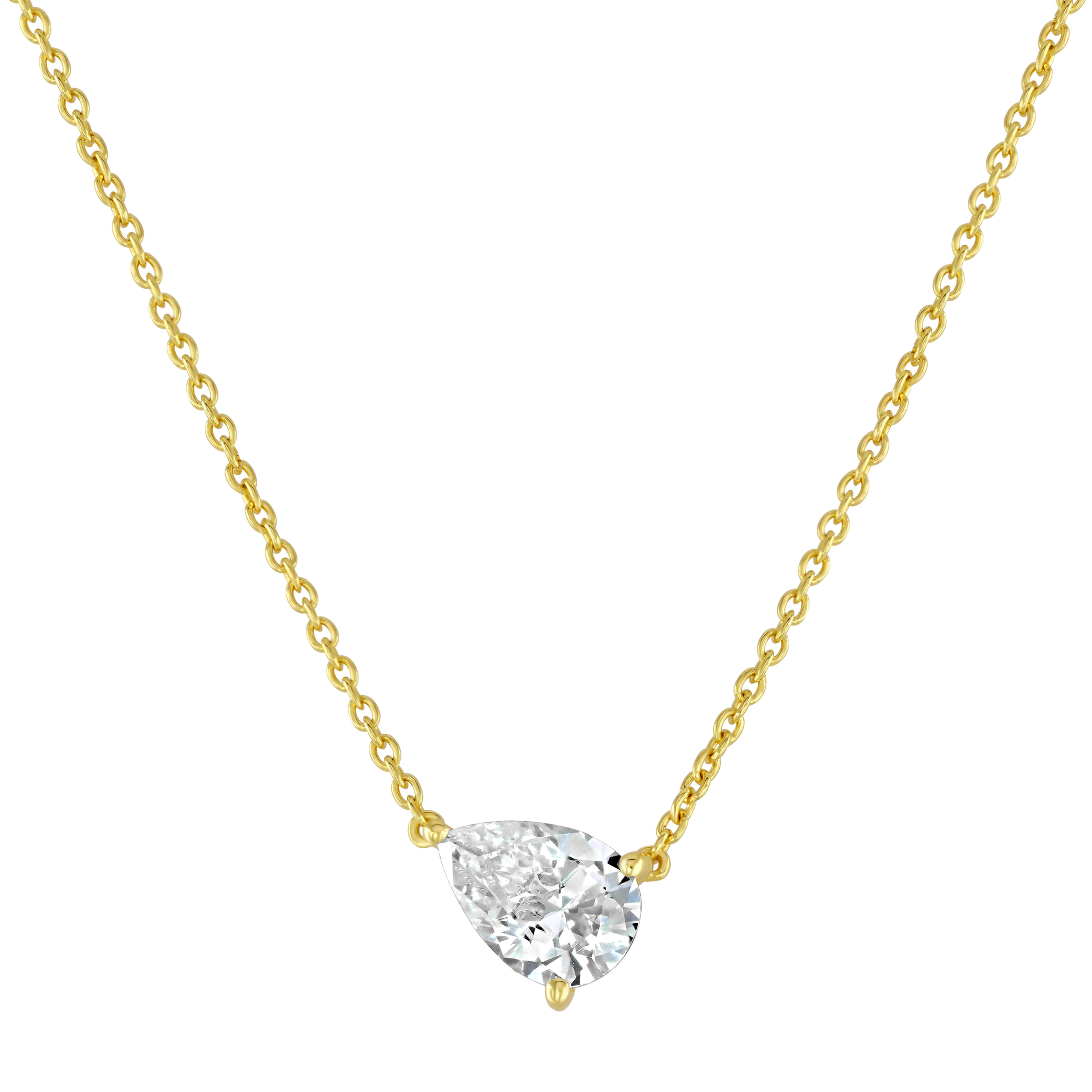 Pear Solitaire Necklace
