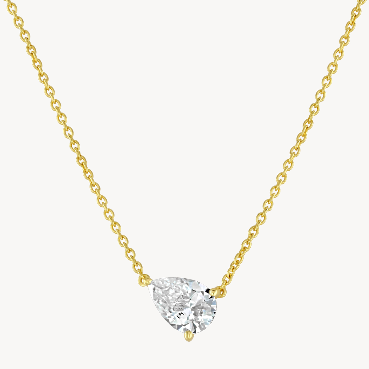 Pear Solitaire Necklace
