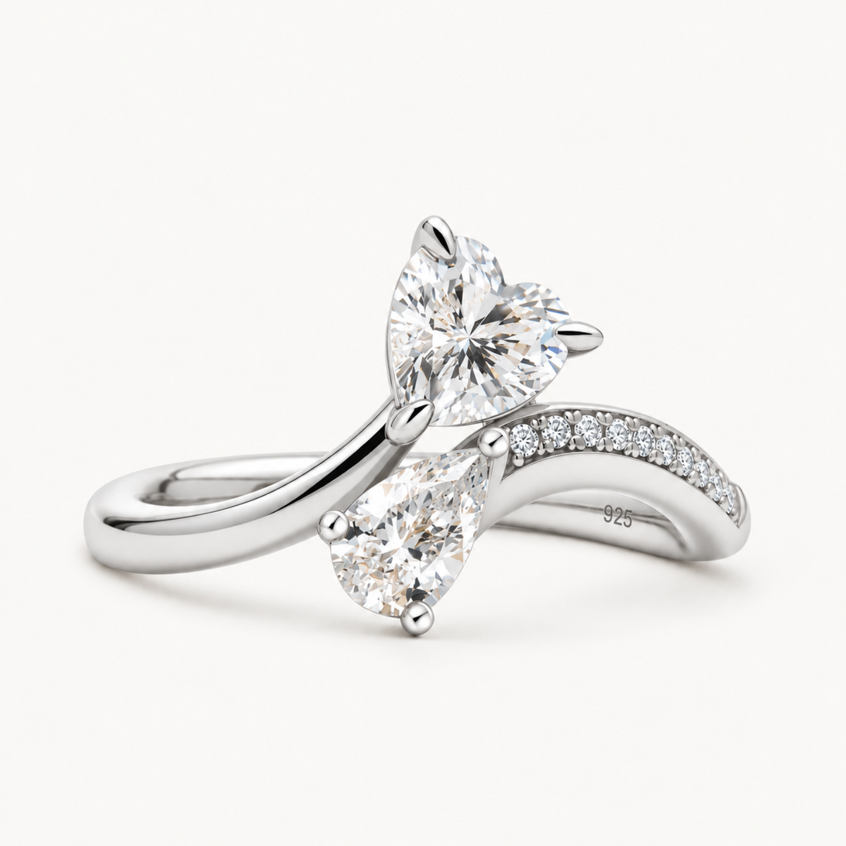 Heart Shape Toi et Moi Promise Ring