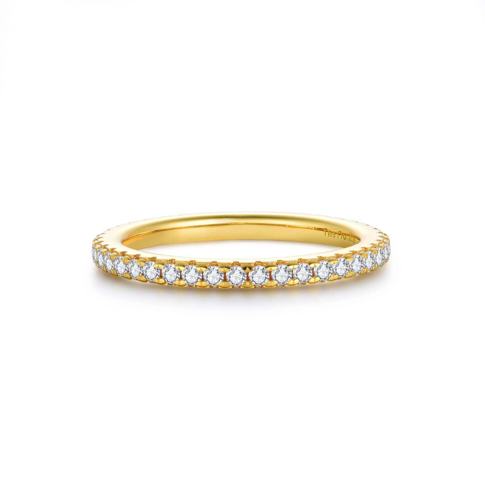 Full pavé eternity ring in gold – dainty handcrafted stacking band for her