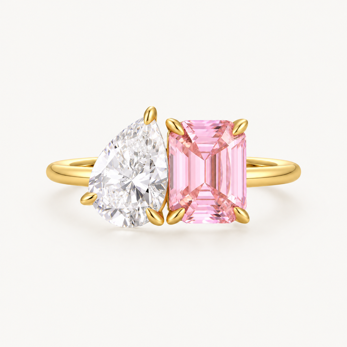Promise Pink Toi et Moi Ring