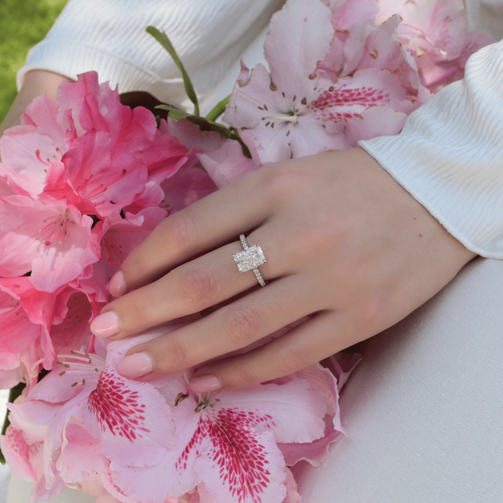 Promise Radiant Cut Pave Ring