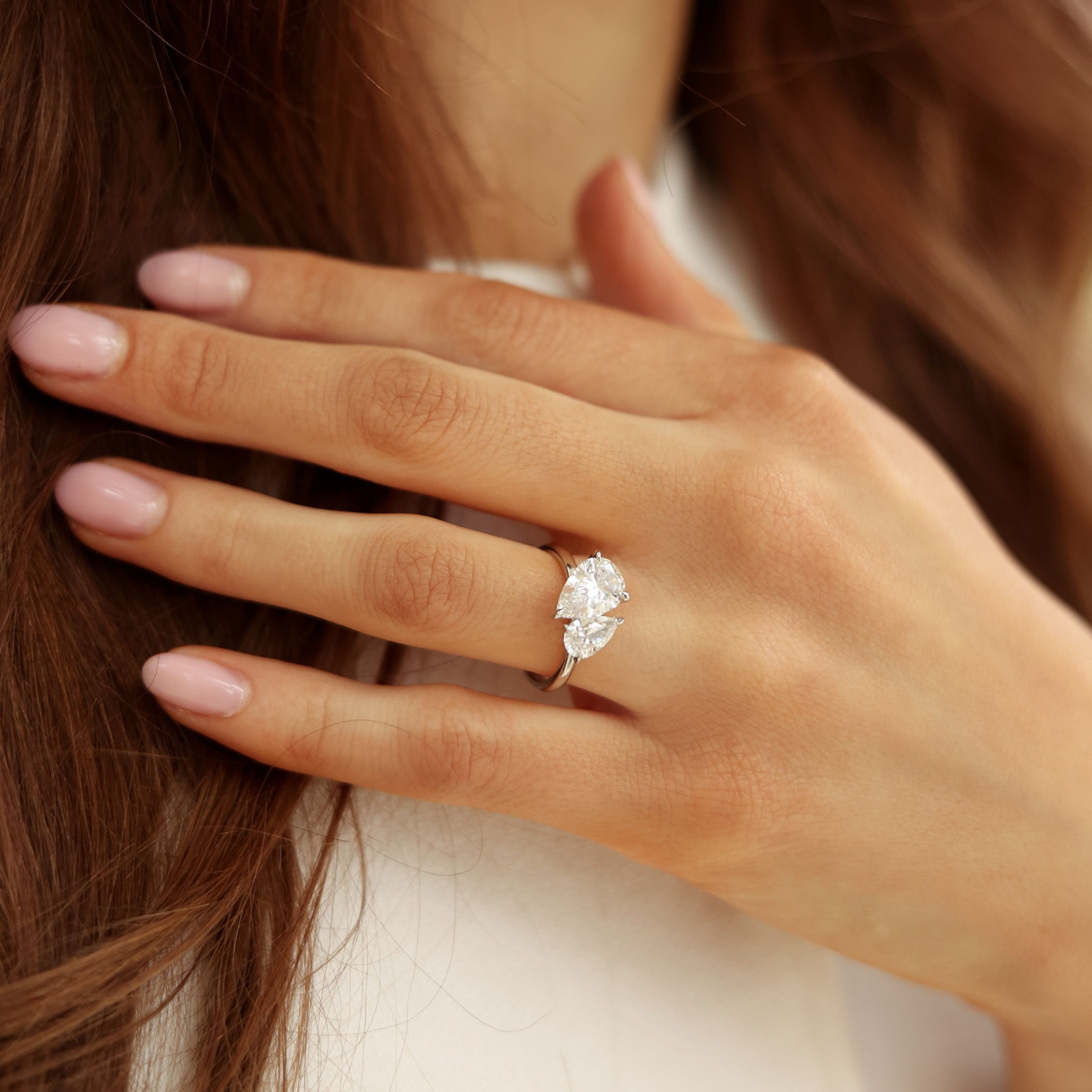 Pear Cut Toi et Moi Ring