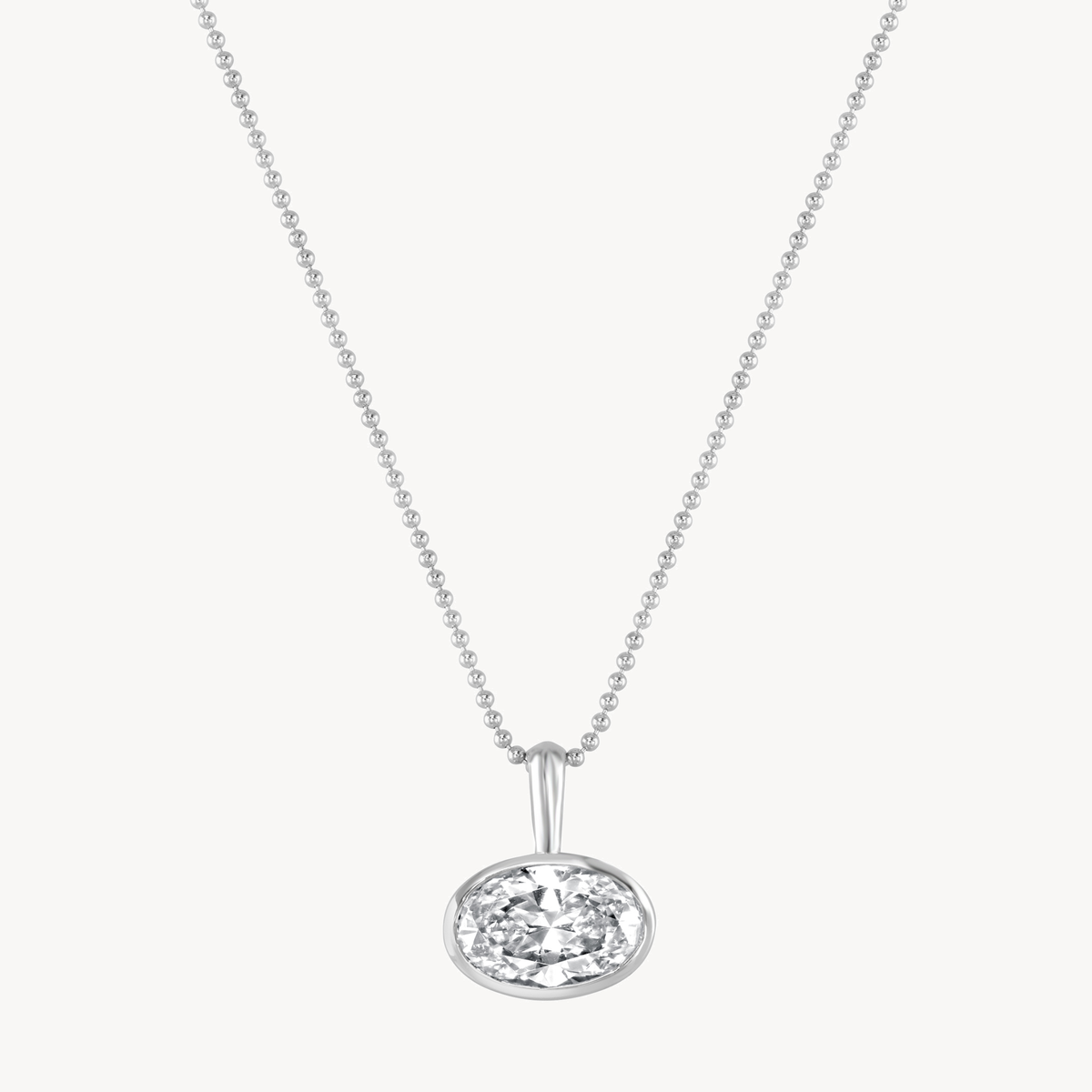 Moissanite Oval Bezel Necklace