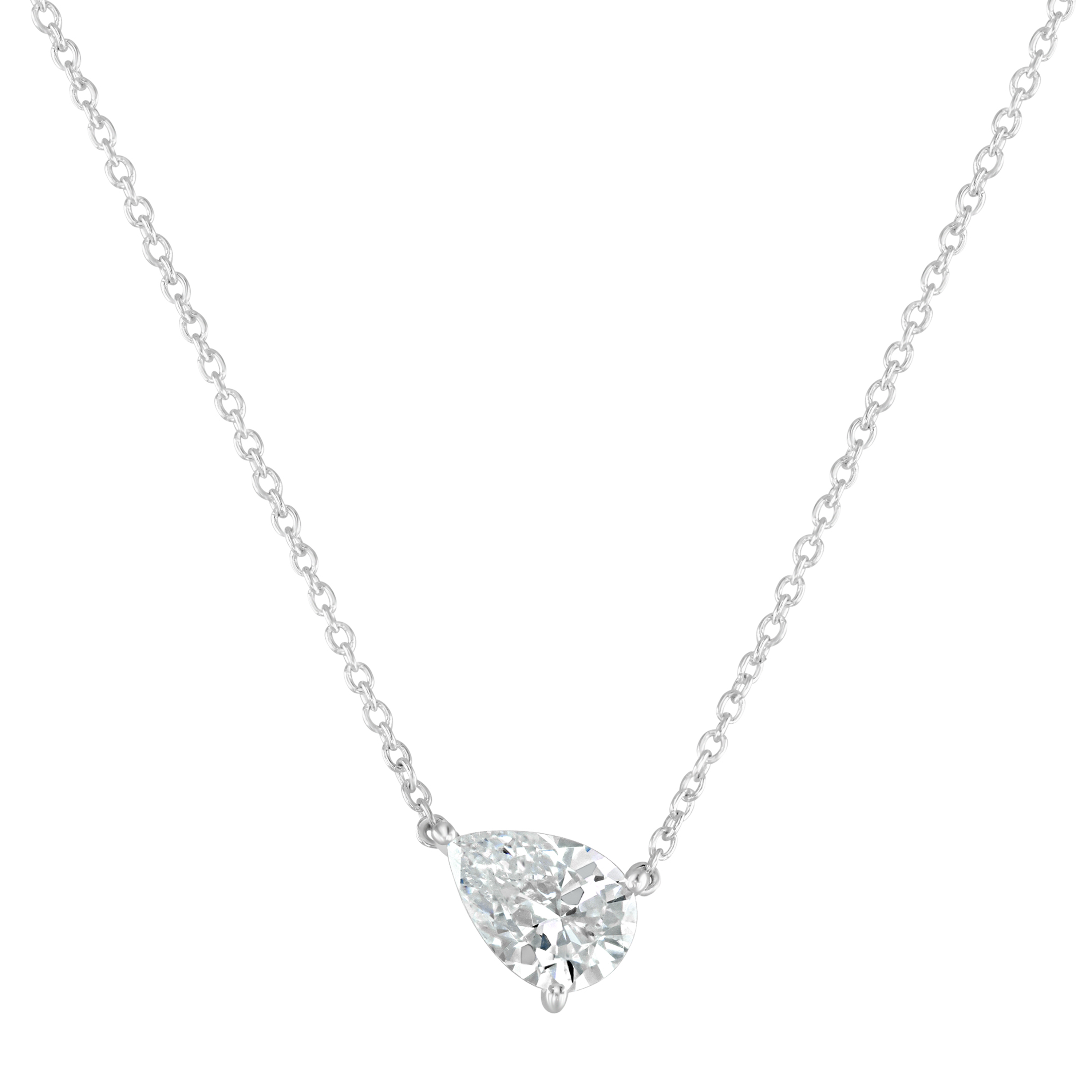 Pear Solitaire Necklace