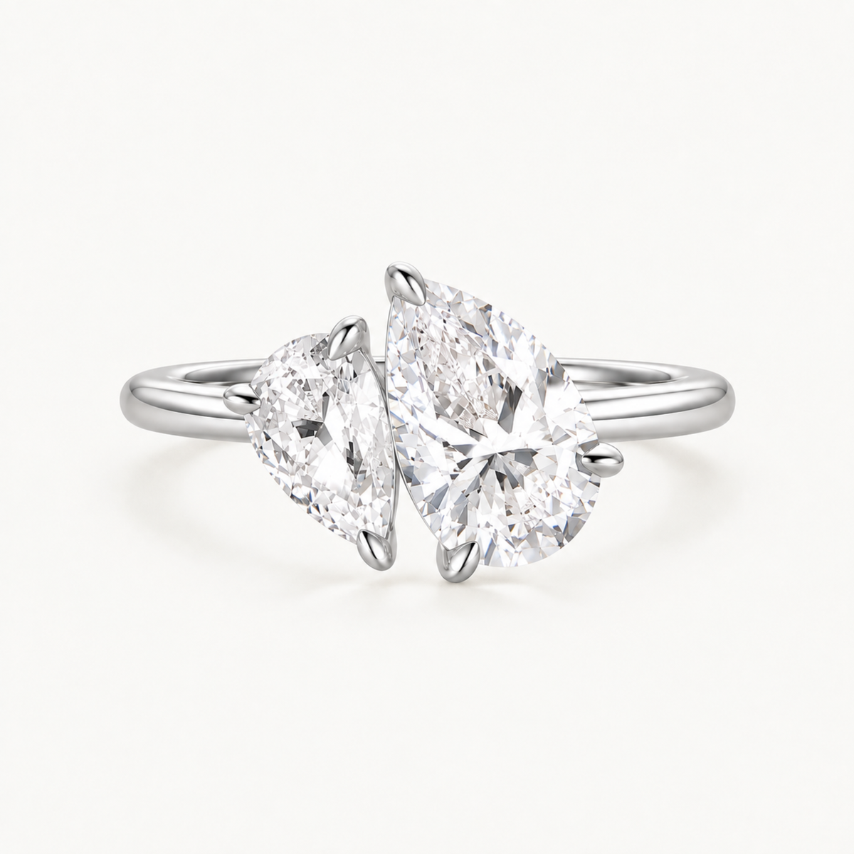 Pear Cut Toi et Moi Ring
