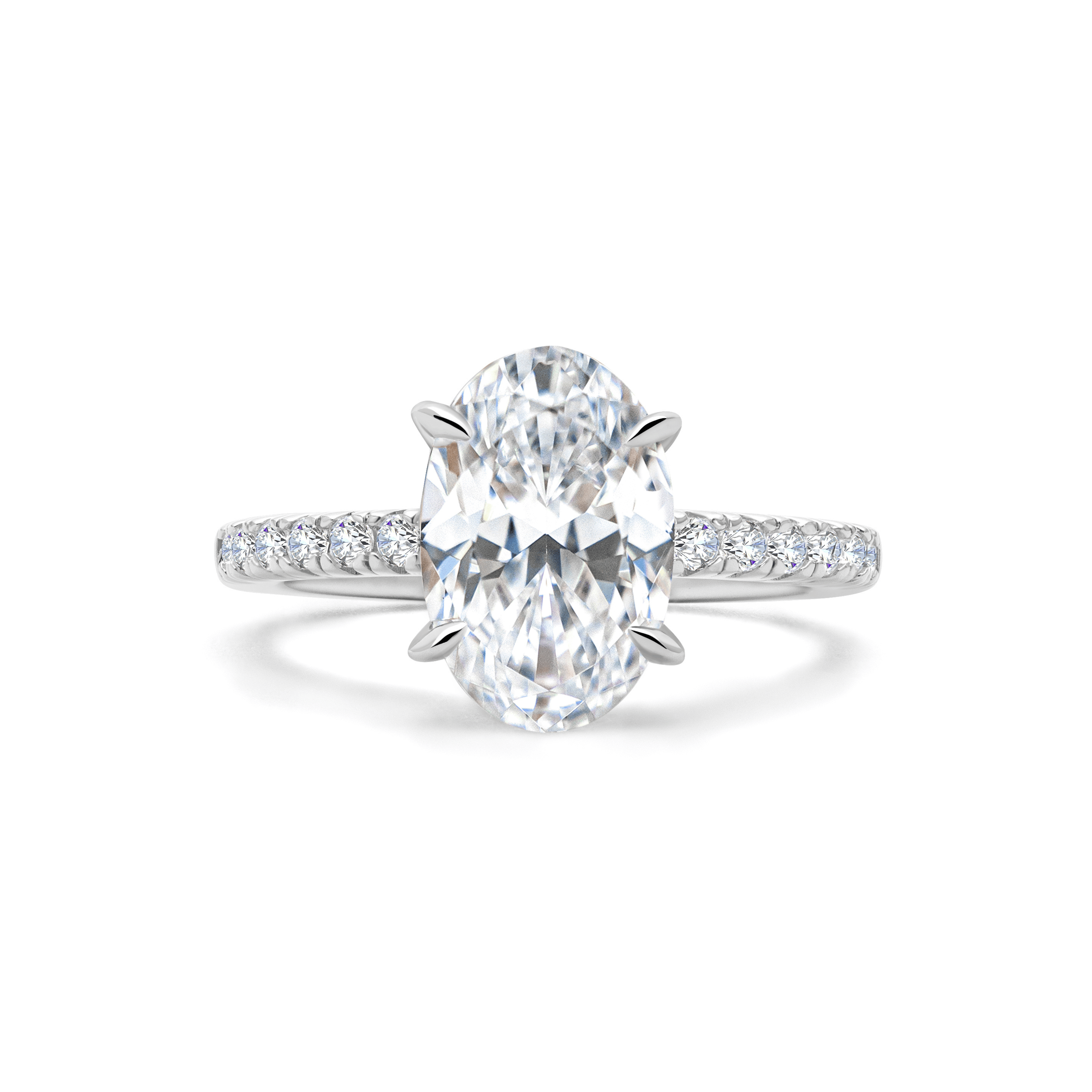 sterling silver sparkle oval ring on sparkle band, promise ring