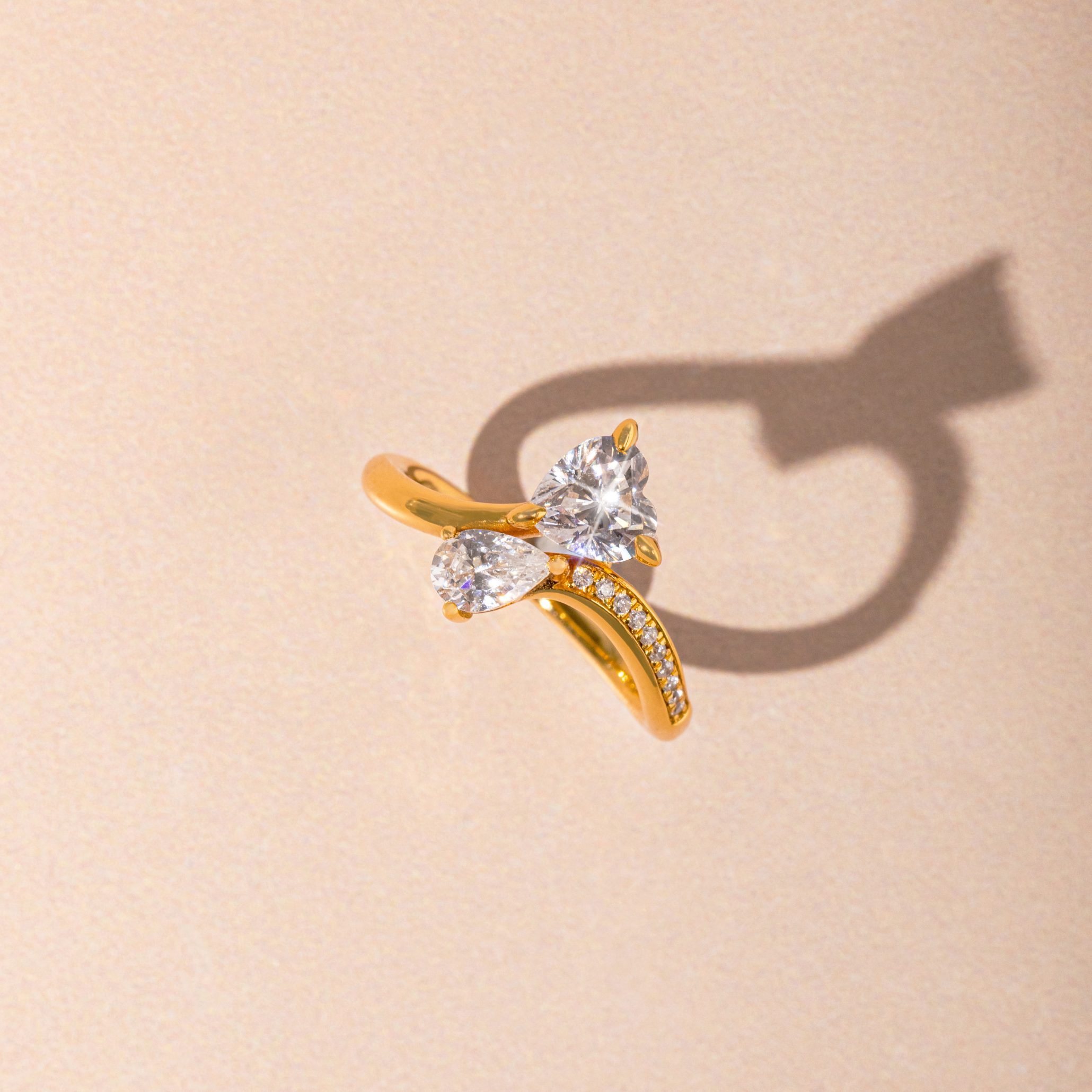 Heart Shape Toi et Moi Promise Ring