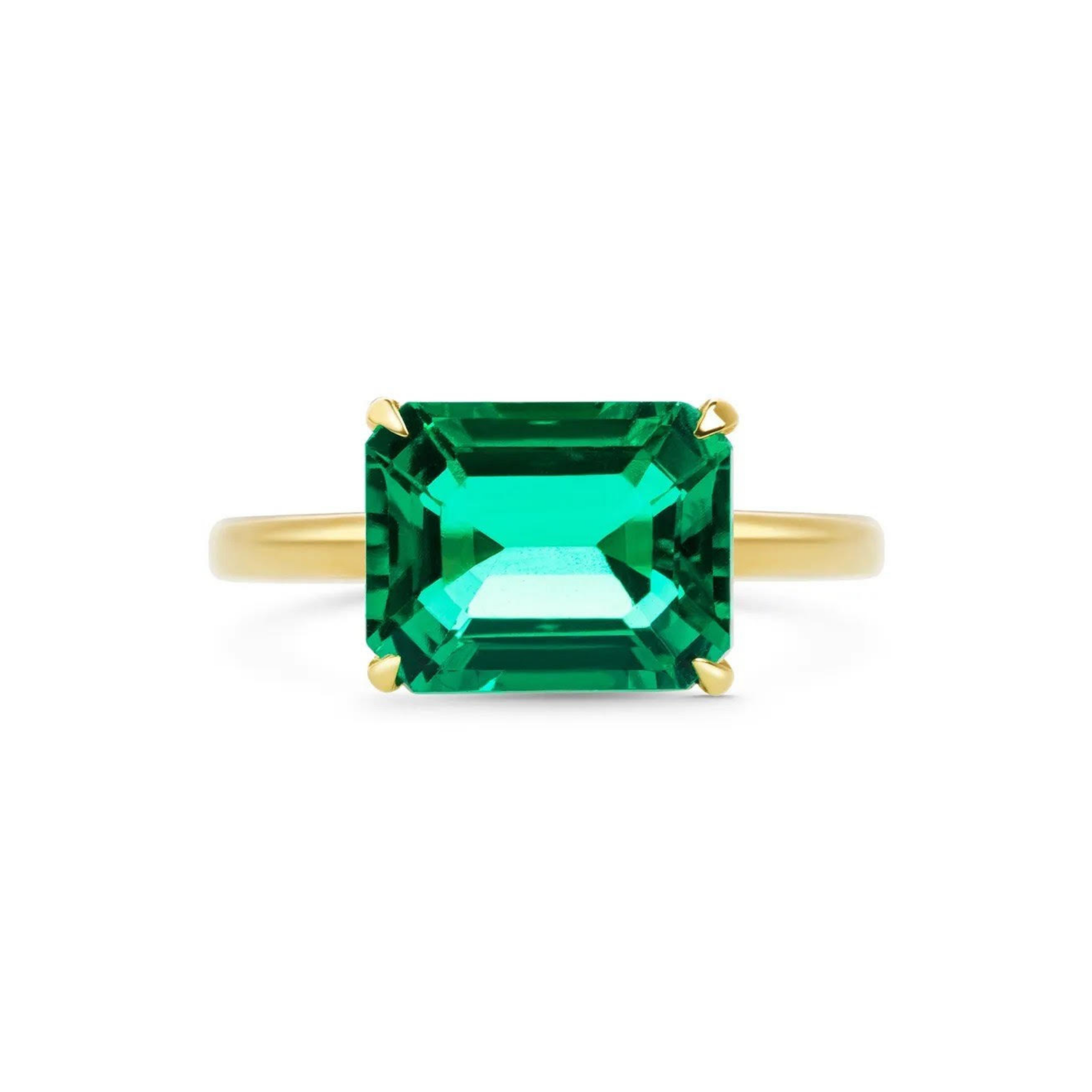 The Promise Ring Co. Emerald Green Promise Ring on 18ct Gold Vermeil Band