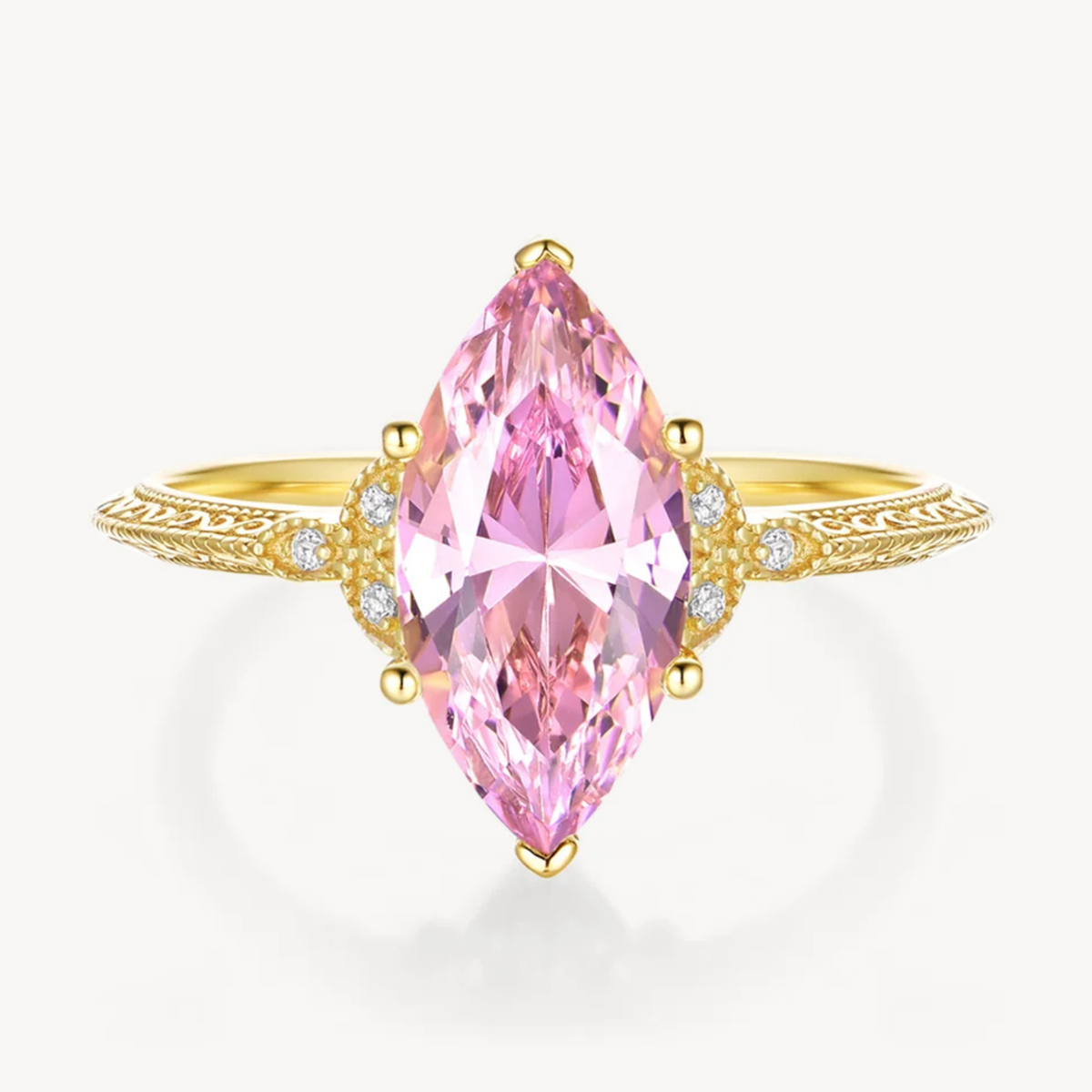 Pink Marquise Promise Ring