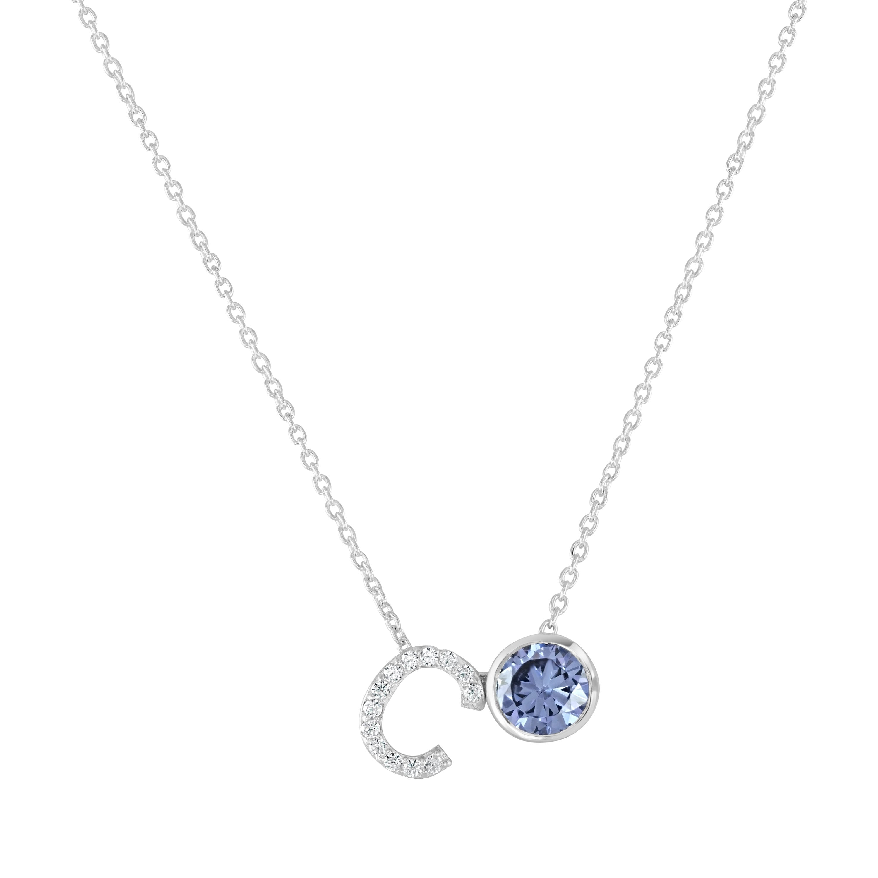 Custom Initial & Birthstone Necklace