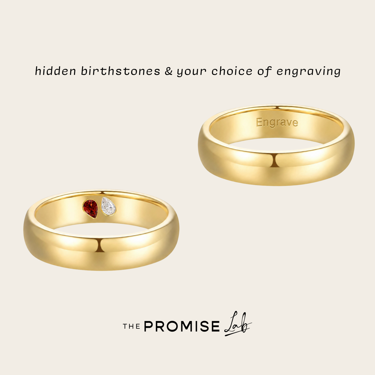 Mens Engraveable Birthstone Promise Ring