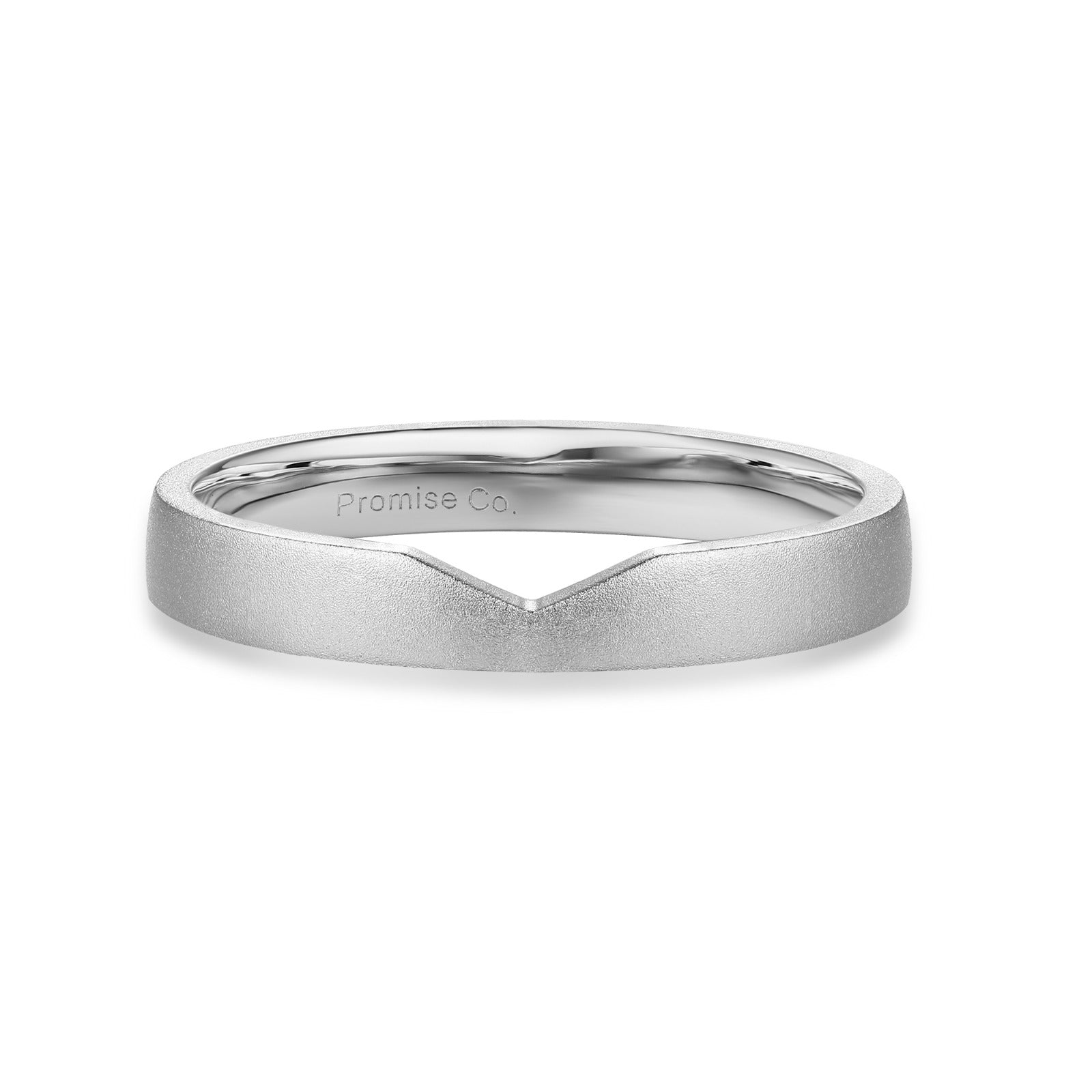 The Promise Ring Co. Connecting couples rings for Men. Brushed finish with a shine finish inner. In Sterling Silver.