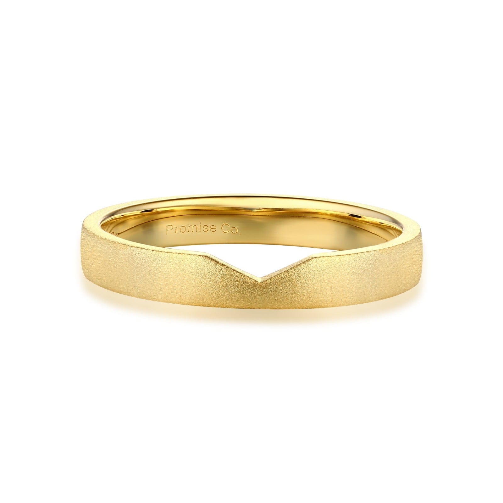 The Promise Ring Co. Connecting couples rings for Men. Brushed finish with a shine finish inner. In 18ct Gold.