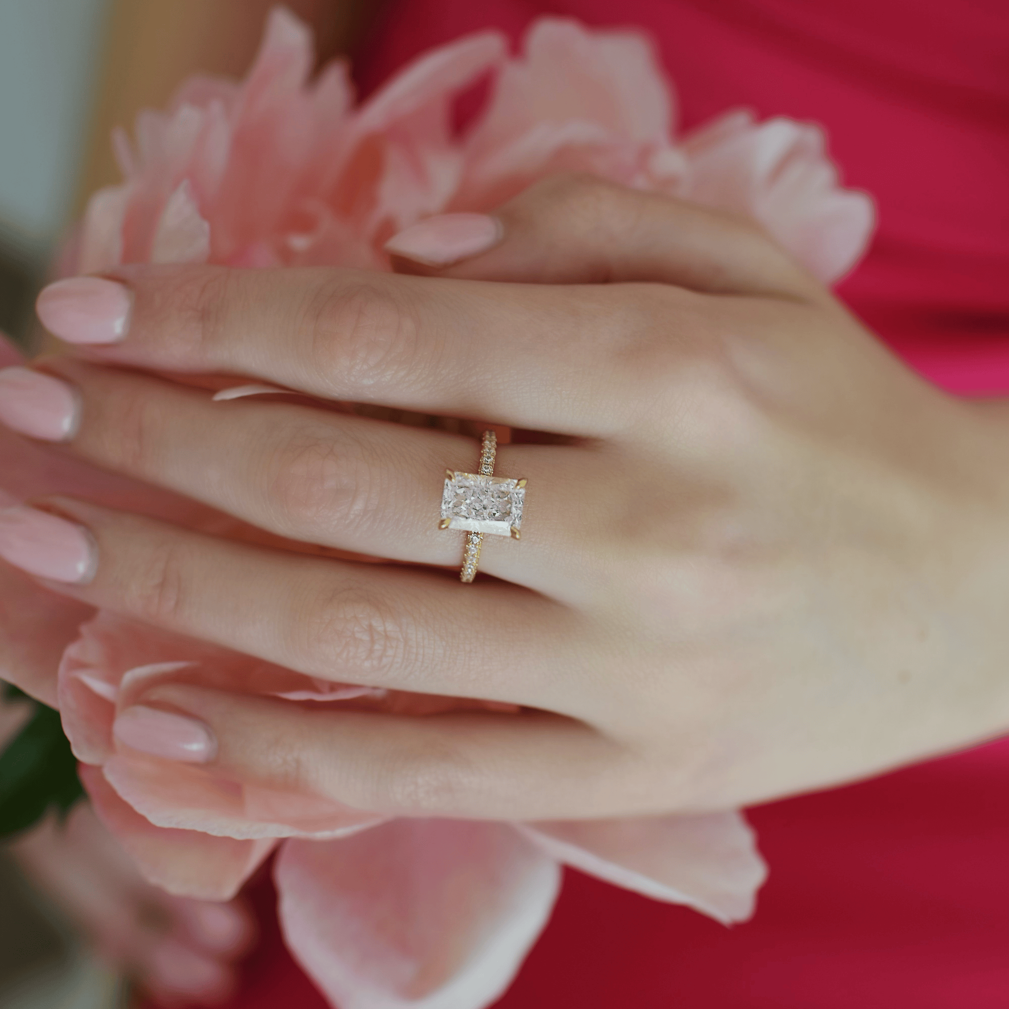 Promise Radiant Cut Pave Ring