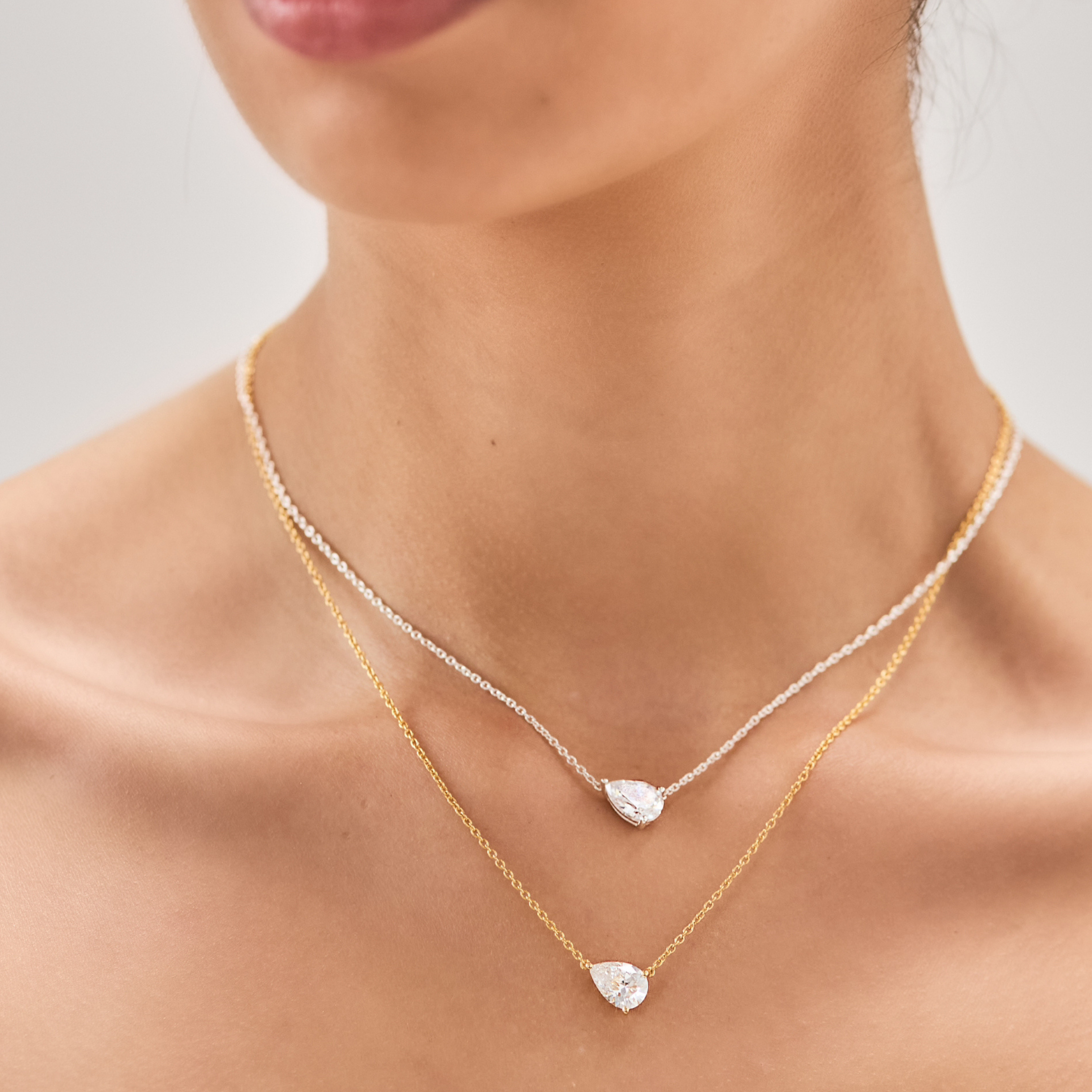 Pear Solitaire Necklace