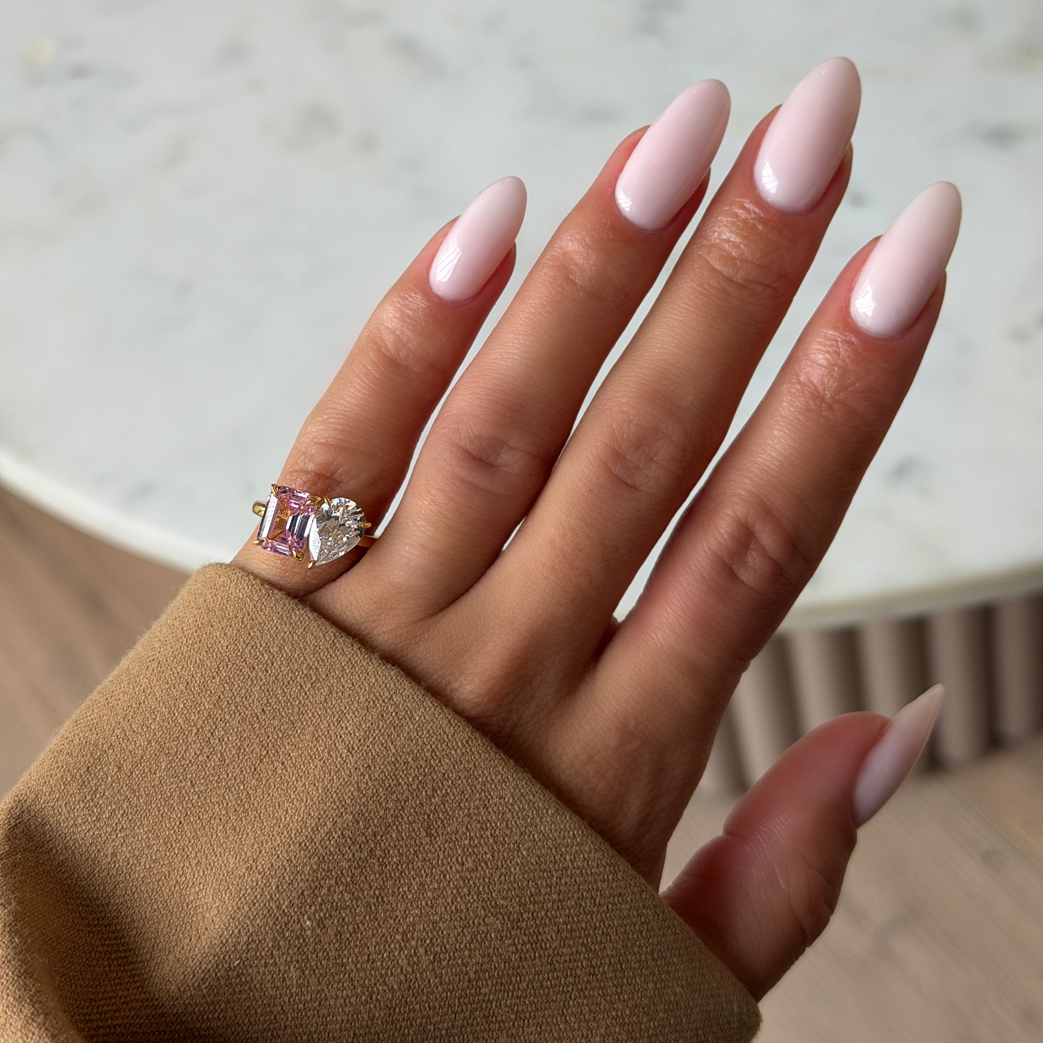 Promise Pink Toi et Moi Ring