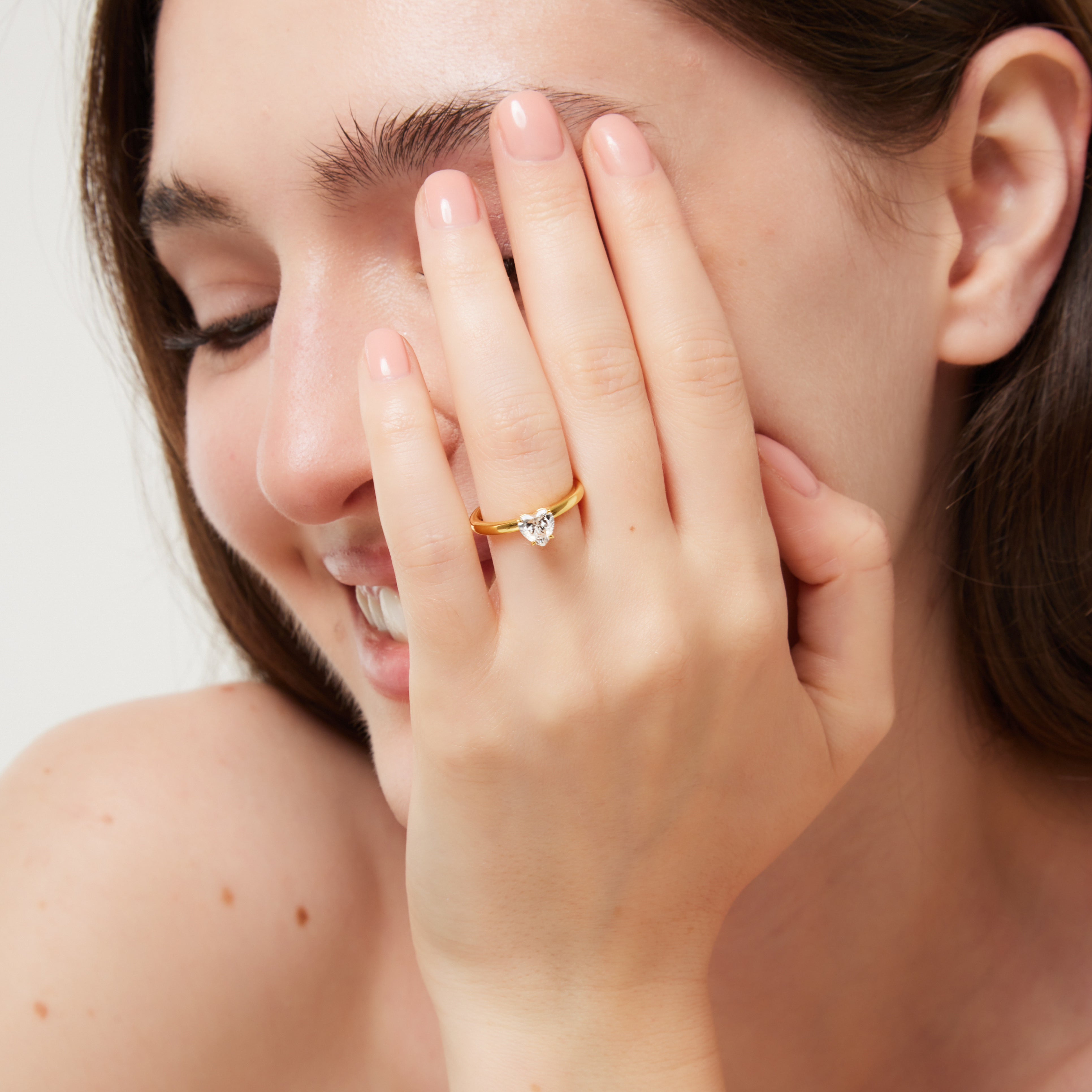 heart shaped promise ring for her 18ct gold vermeil