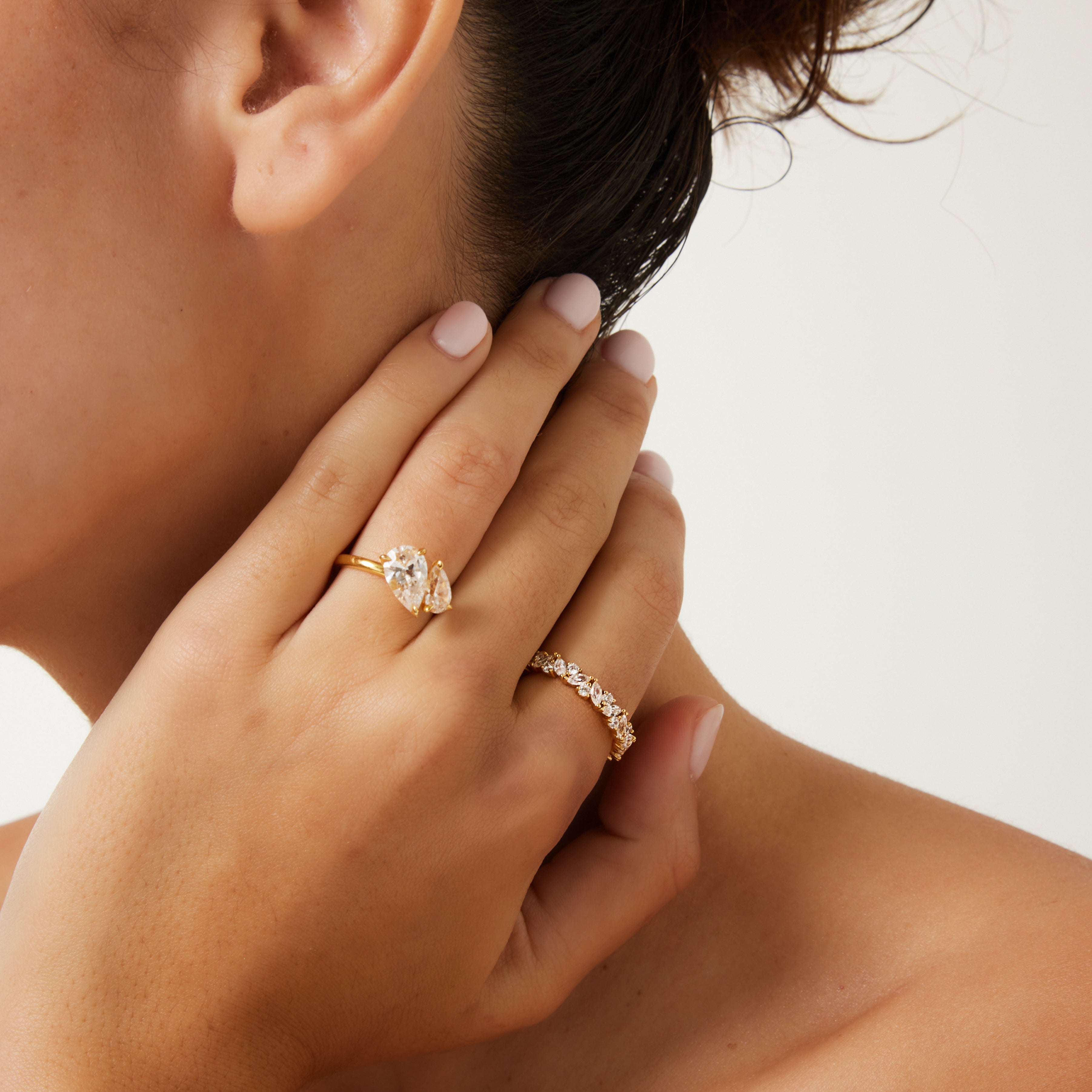 Pear Cut Toi et Moi Ring