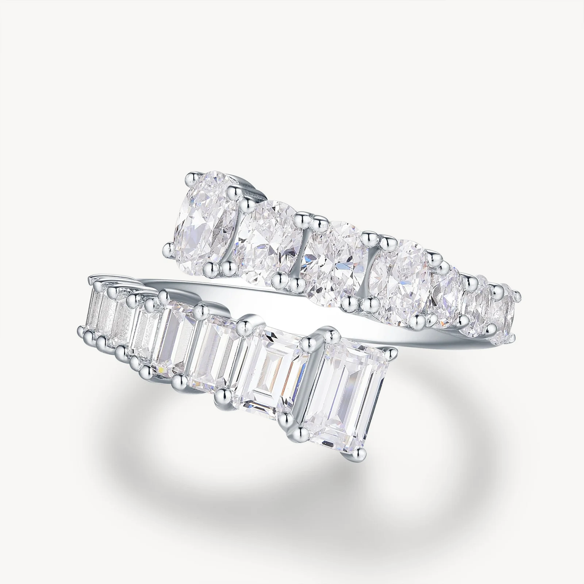 Promise Oval & Emerald Cut Wrap Ring
