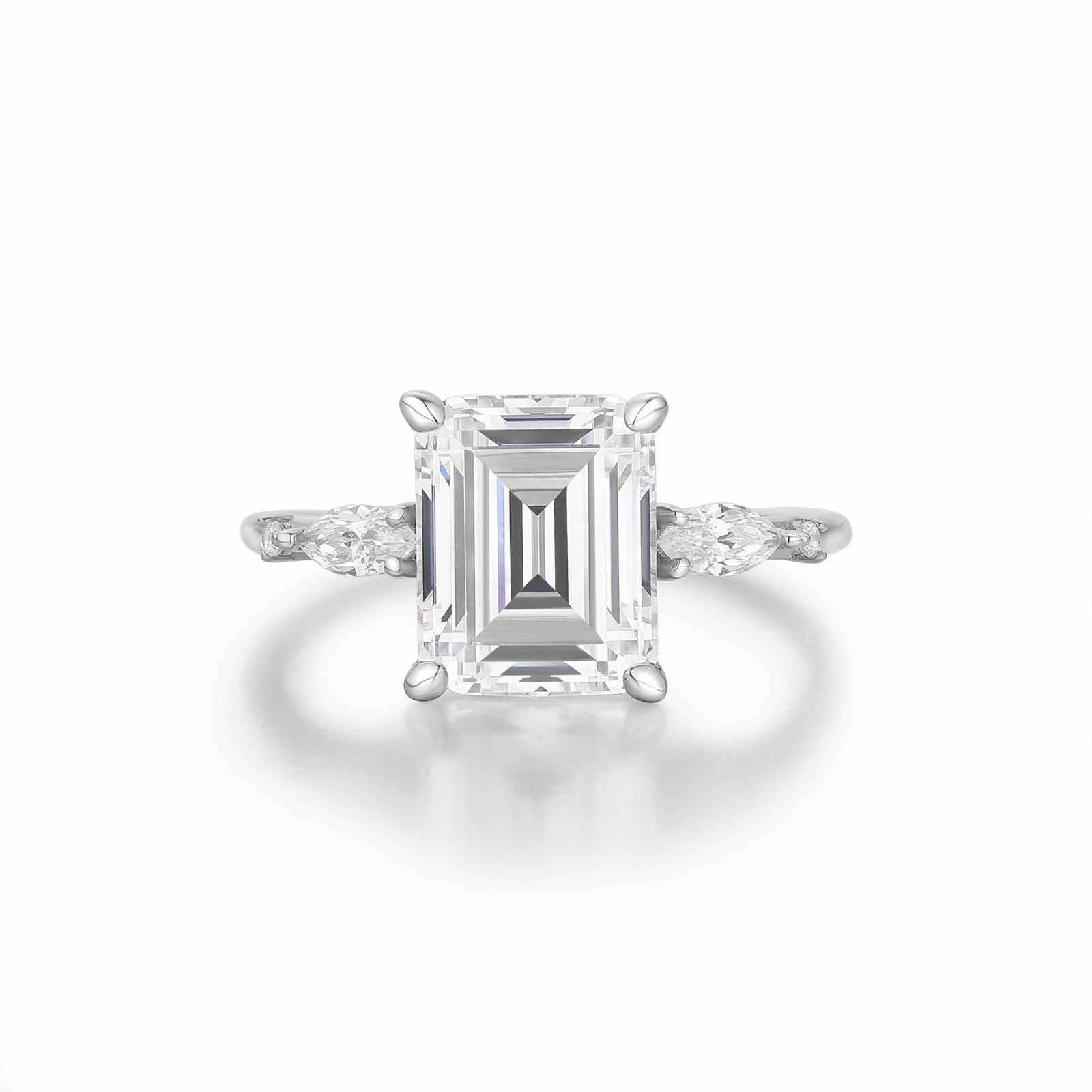 The Promise Co. Silver emerald cut promise ring – handcrafted and affordable gift for her
