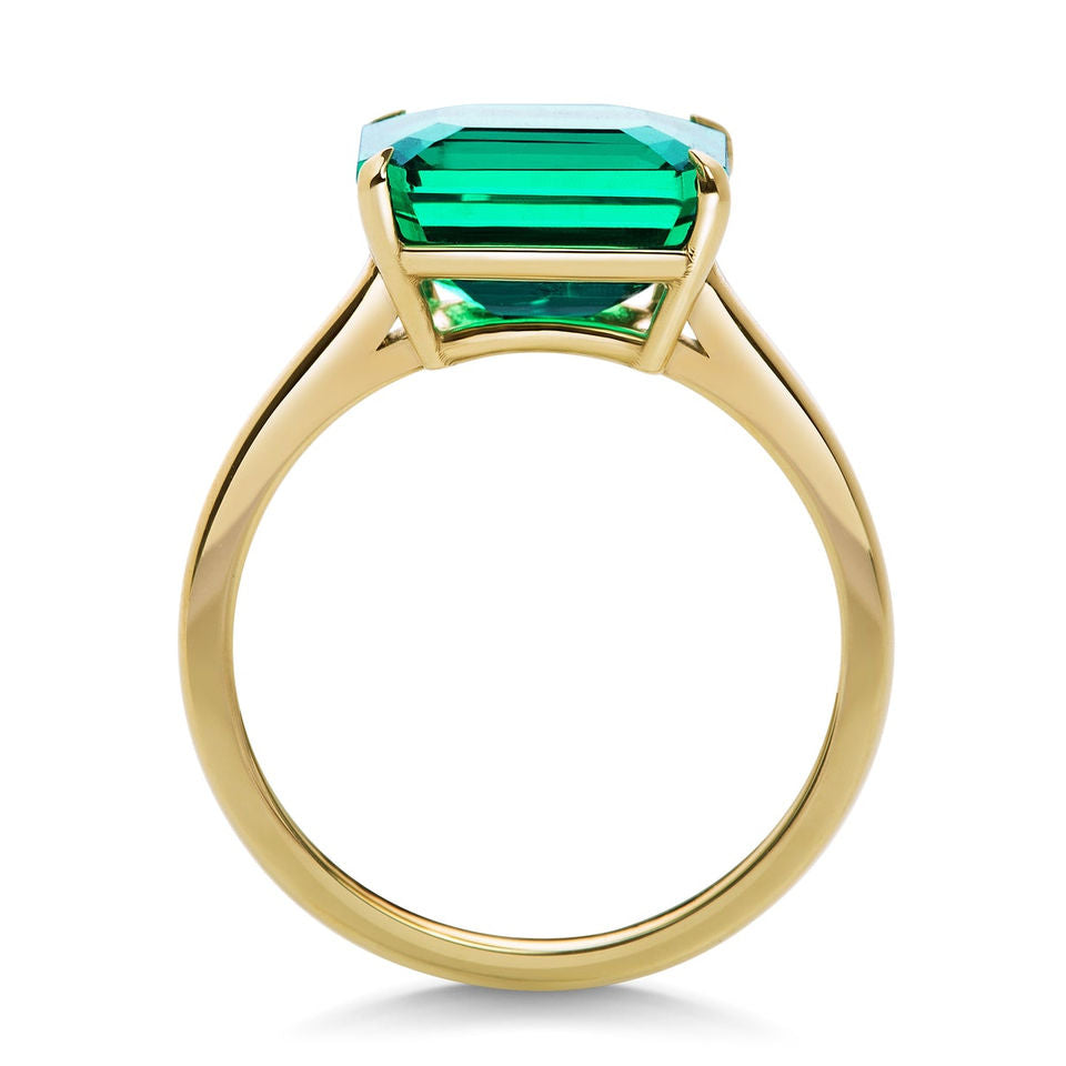 The Promise Ring Co. Emerald Green Promise Ring on 18ct Gold Vermeil Band