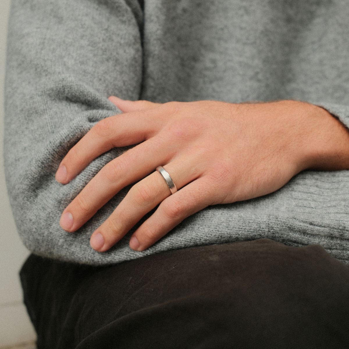 Mens Brushed Promise Ring