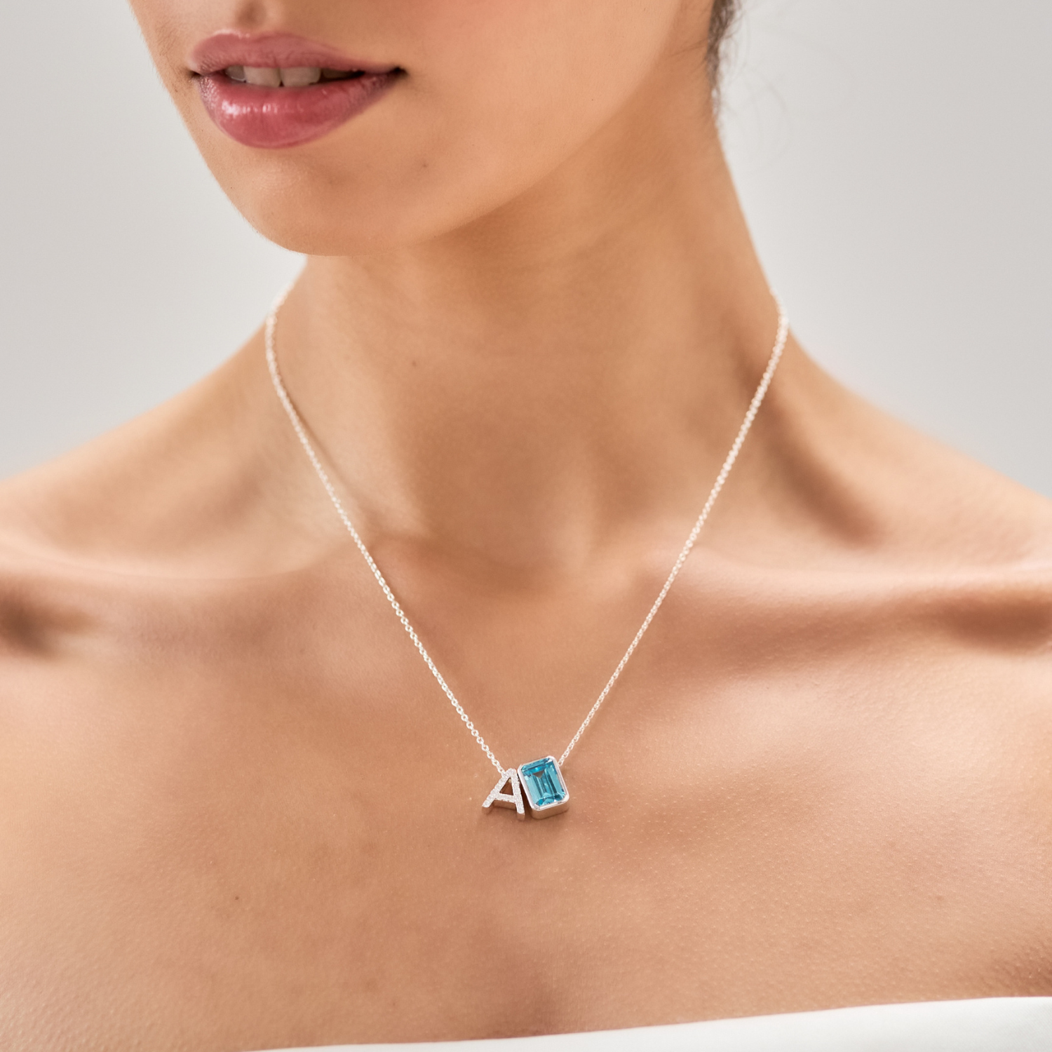Custom Initial & Birthstone Necklace