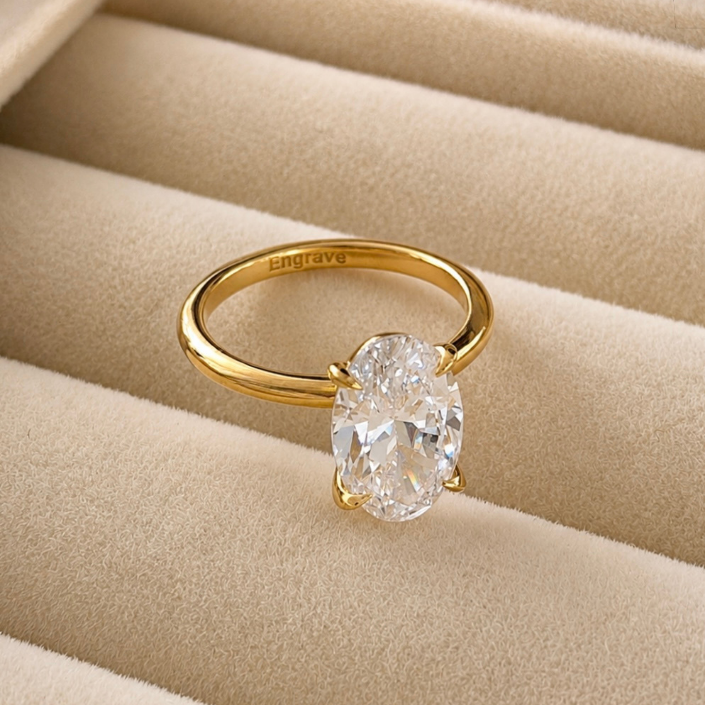 Engravable Oval Promise Ring