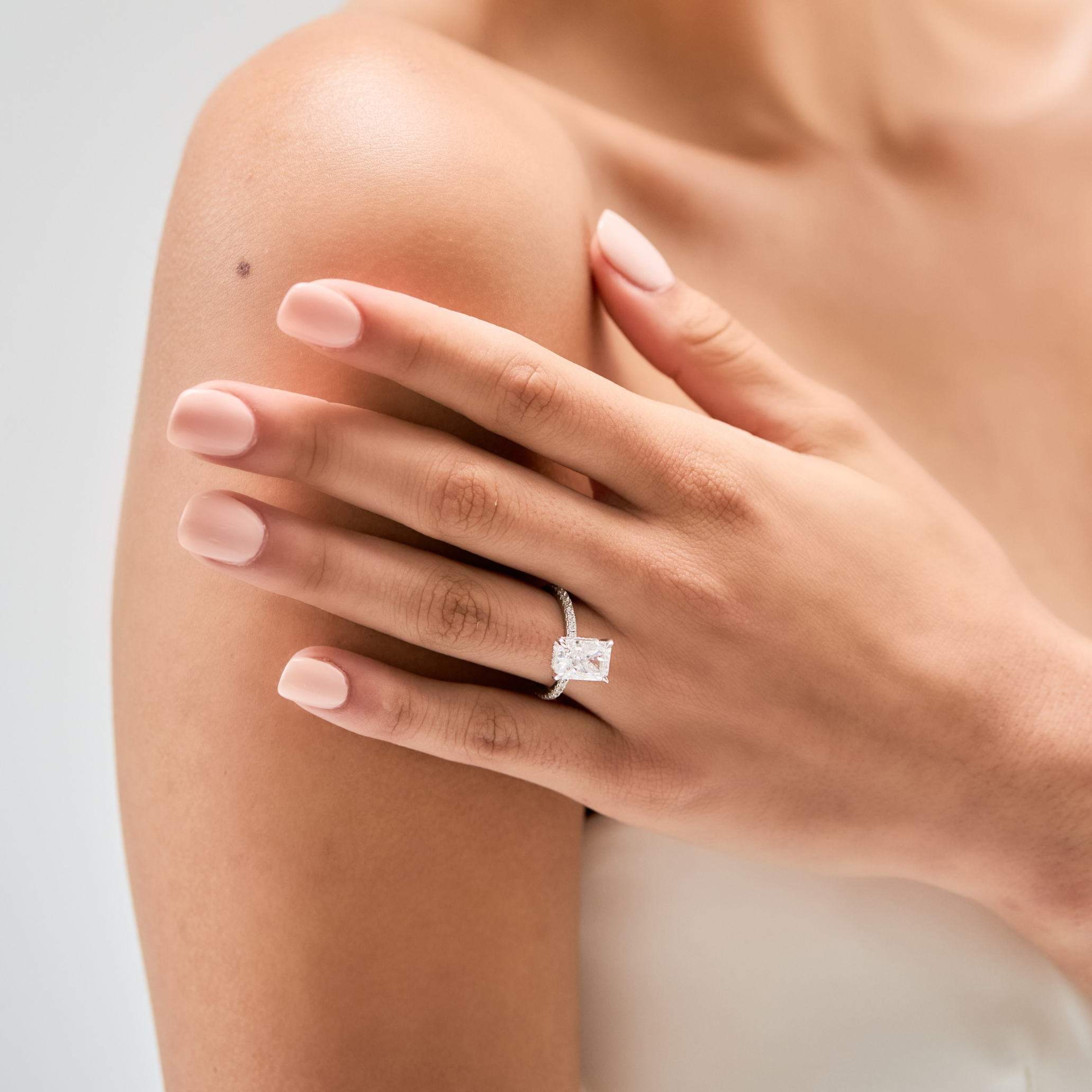 Promise Radiant Cut Pave Ring